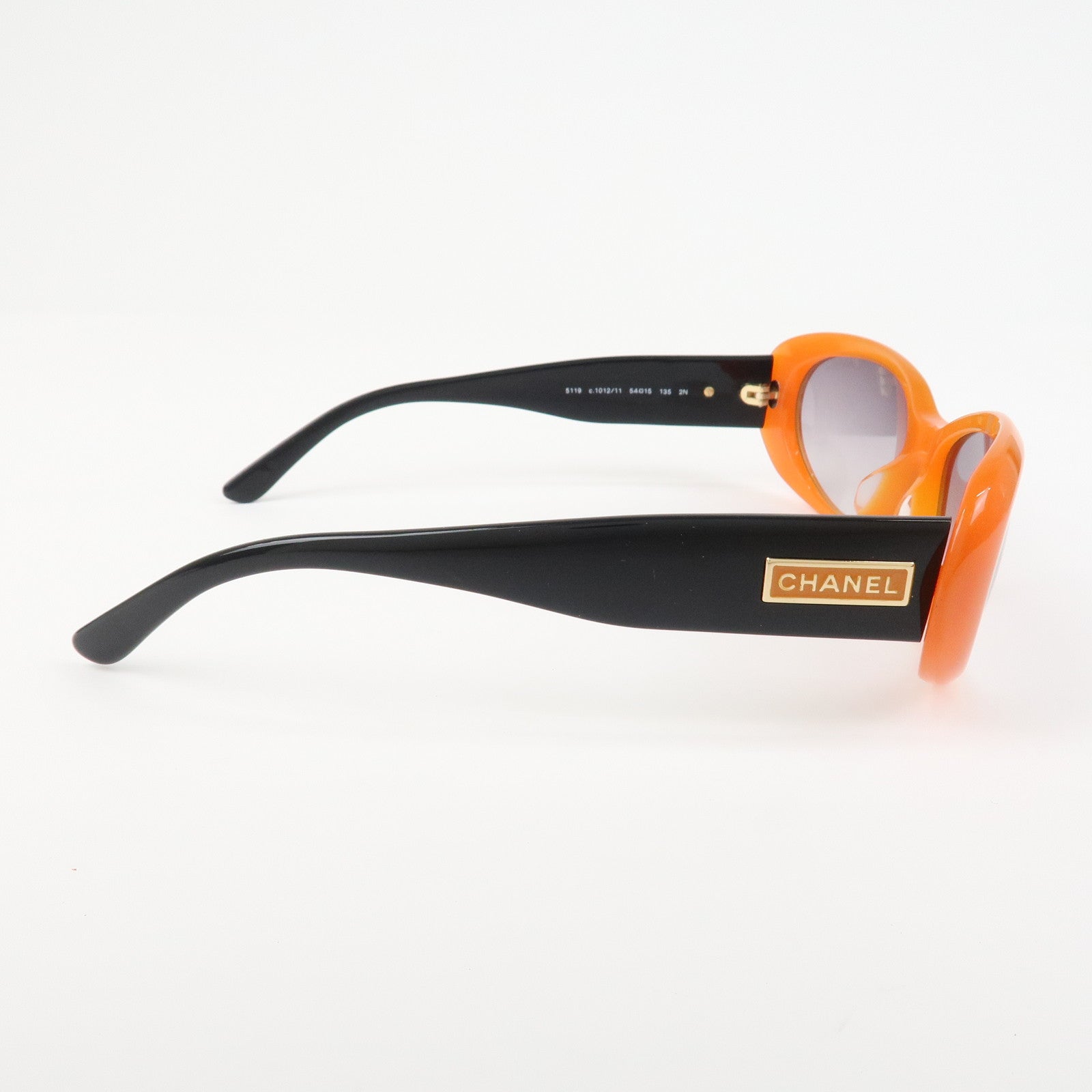 CHANEL Plastic Sunglasses Orange Black 5119 c.1012/11 54□15 135 2N