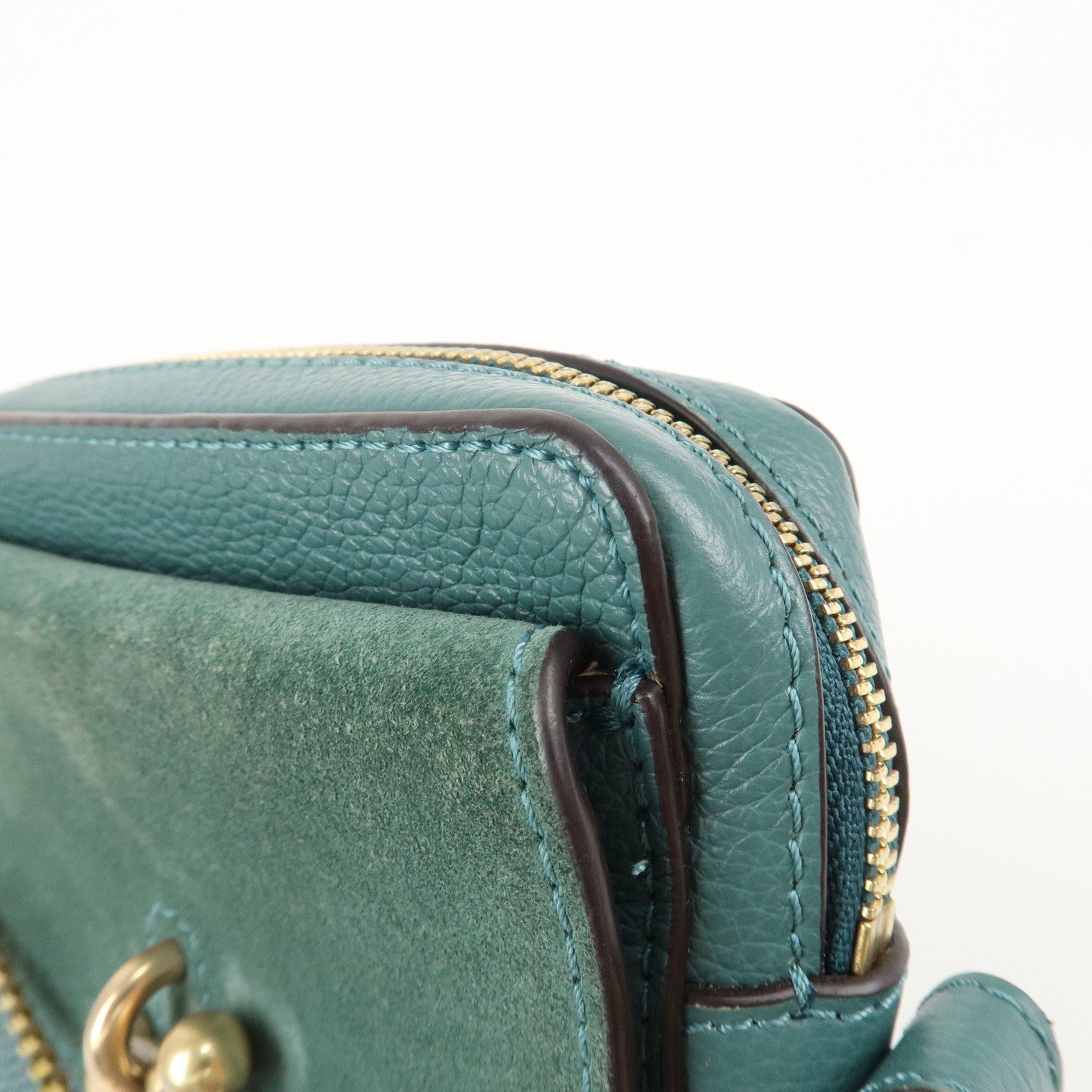 Chloe See By Chloe Joan Leather Suede Shoulder Bag Turquoise Blue Used