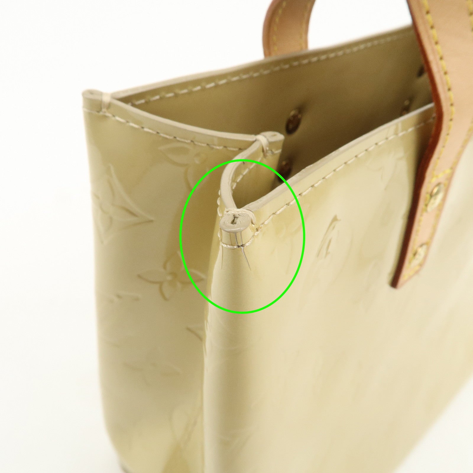 Louis Vuitton Monogram Vernis Lead PM Hand Bag Beige M91144