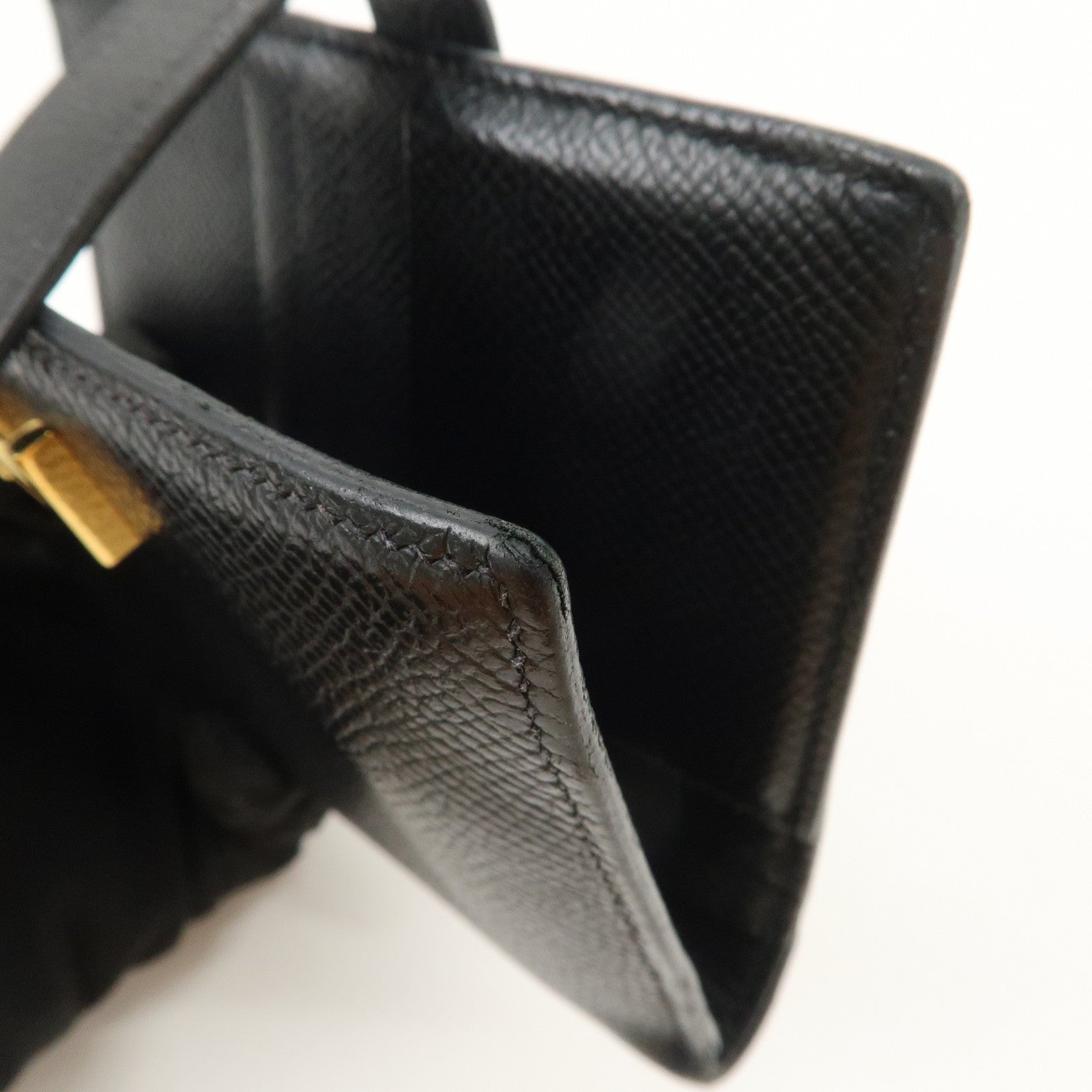 HERMES Bearn Mini Veau Epsom Bi-fold Compact Wallet Z Stamped Black