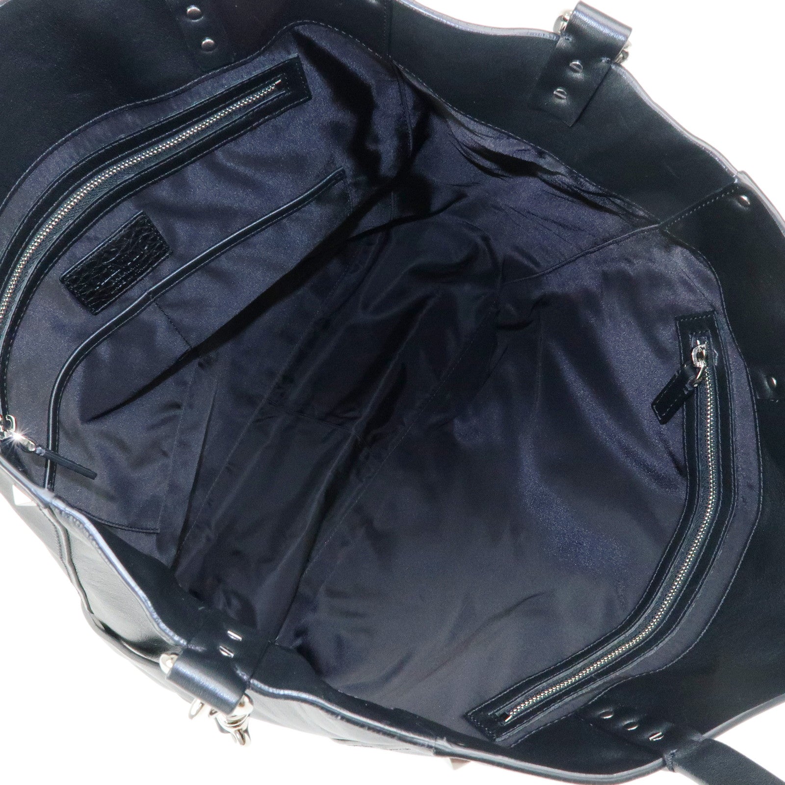 VALENTINO Studs Leather 2Way Bag Shoulder Bag Hand Bag Black