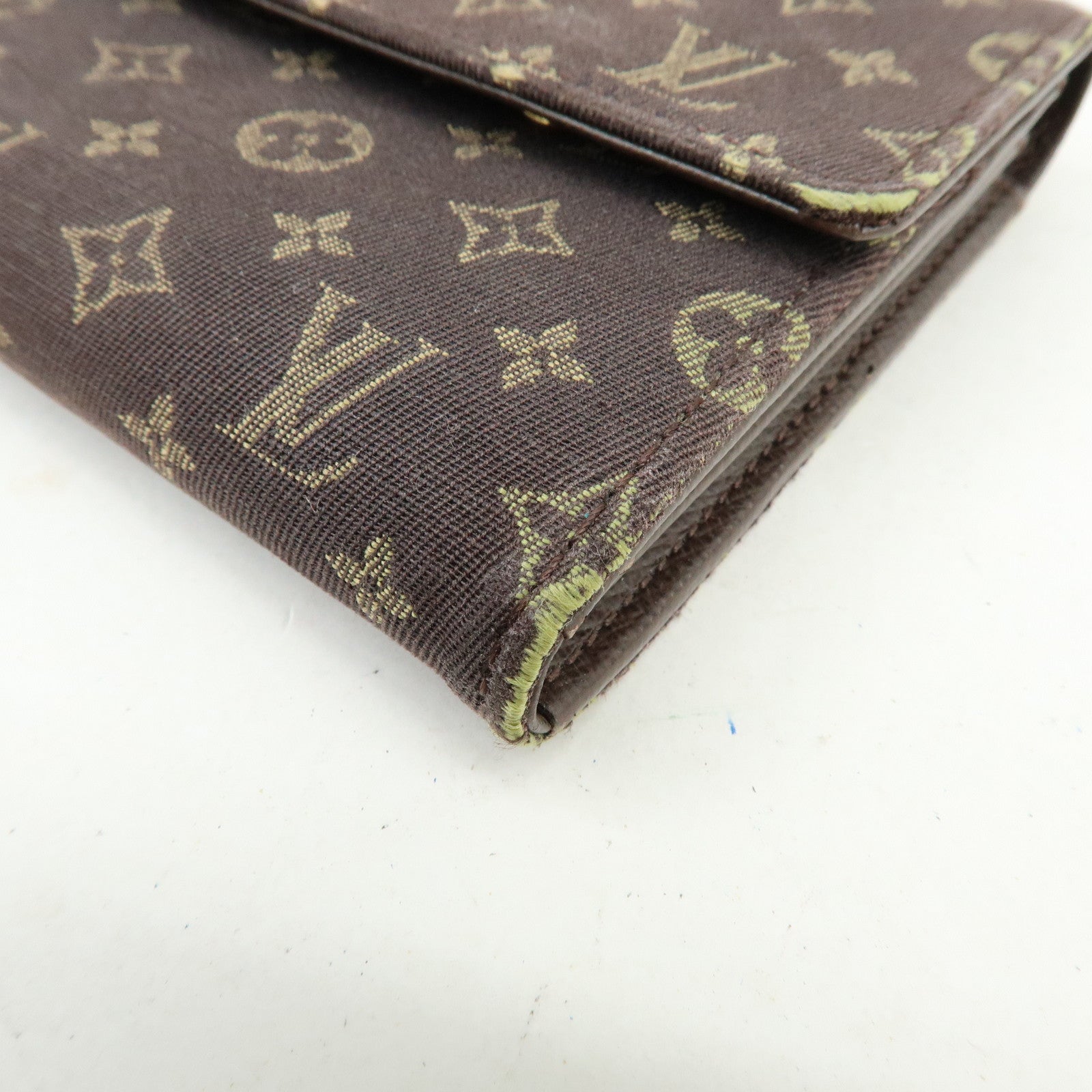 Louis Vuitton Monogram Mini Lin Canvas Long Wallet Brown M95234