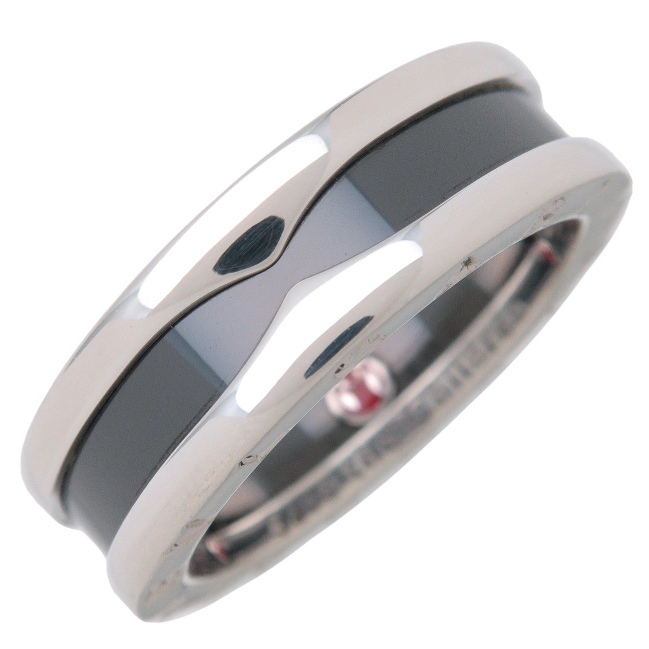 BVLGARI B-Zero1 Save the Children Ring SV925 Silver Black #58 US8