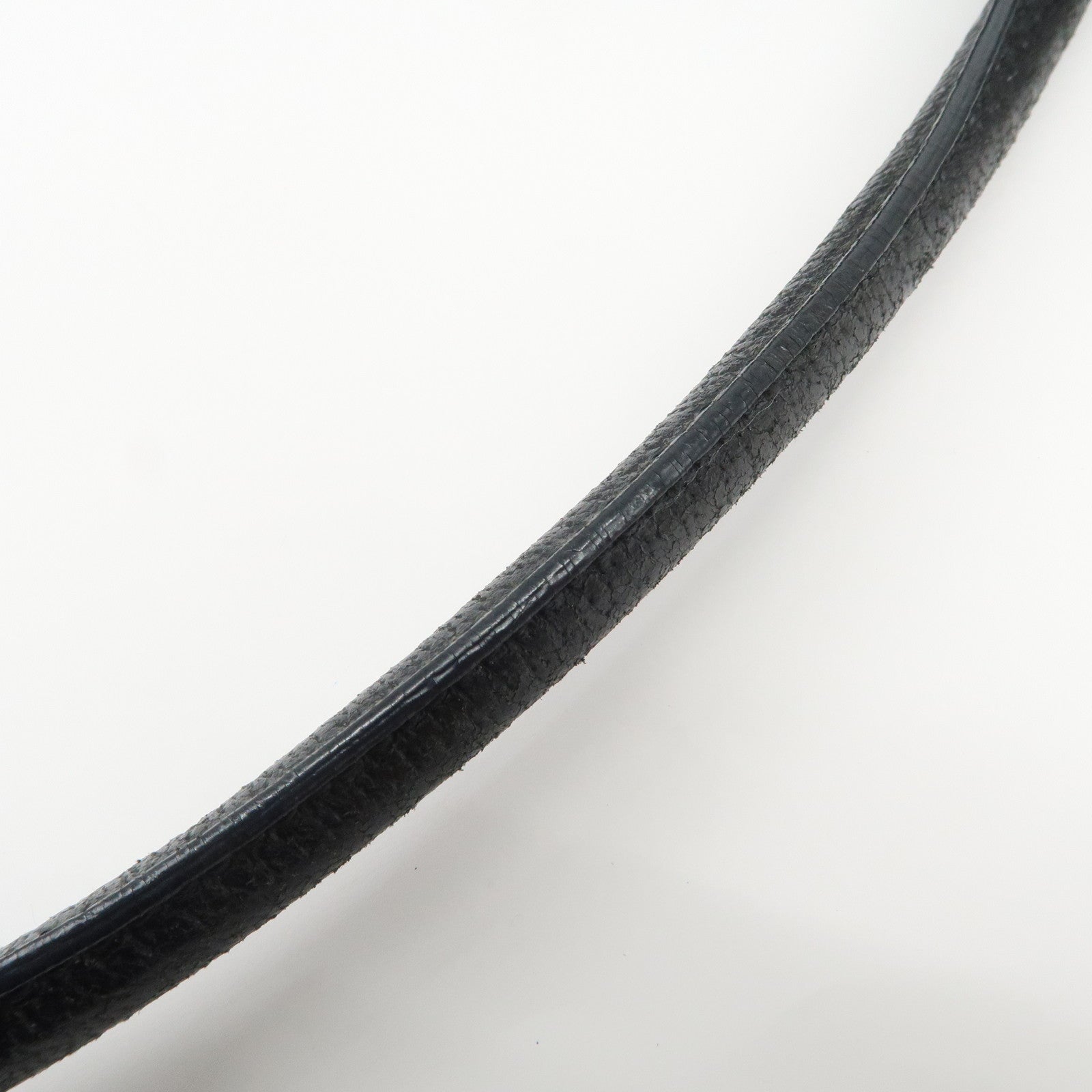 PRADA Triangle Logo Leather Tote Bag Shoulder Bag Black BR0394