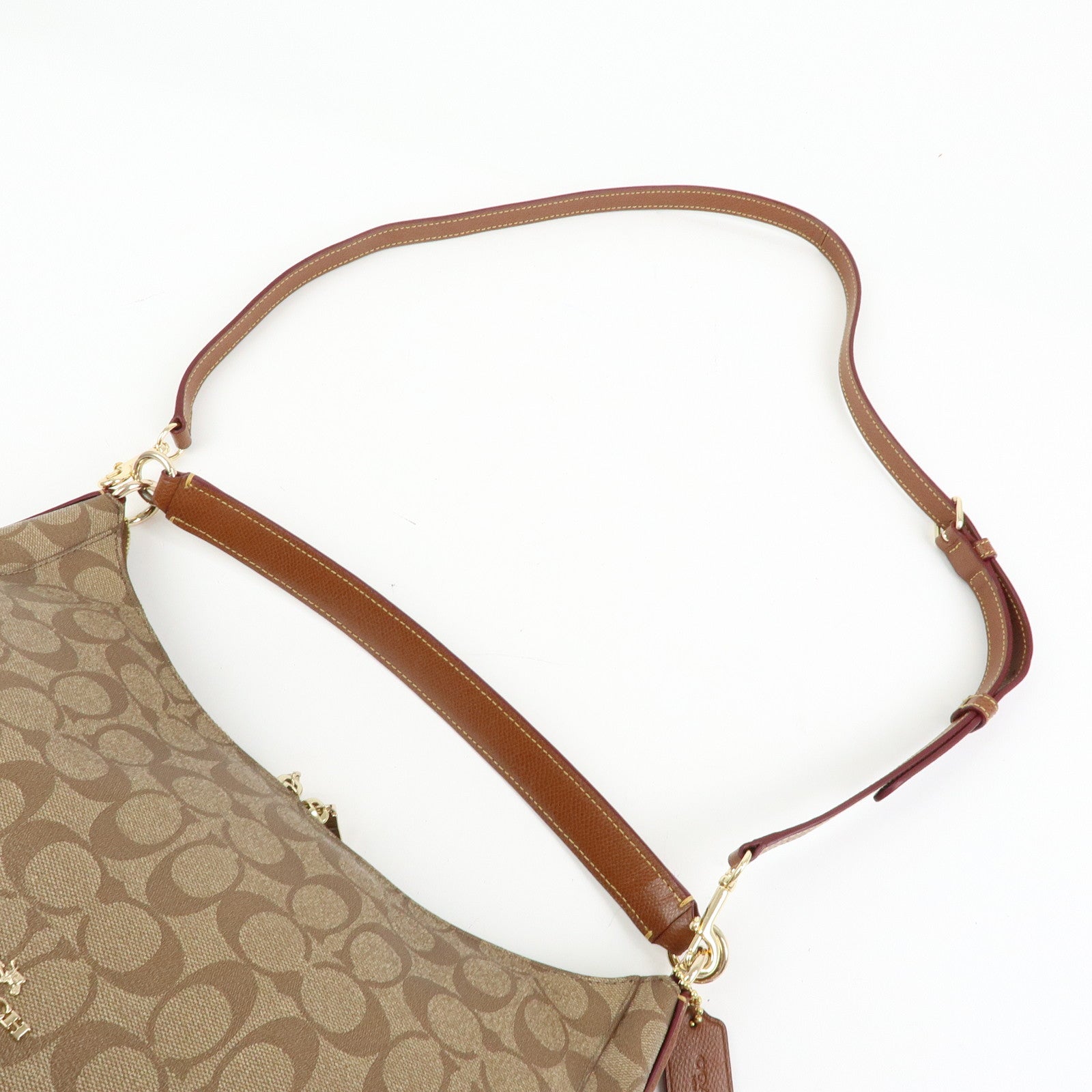 COACH Signature PVC Leather 2Way Shoulder Bag Hand Bag Brown