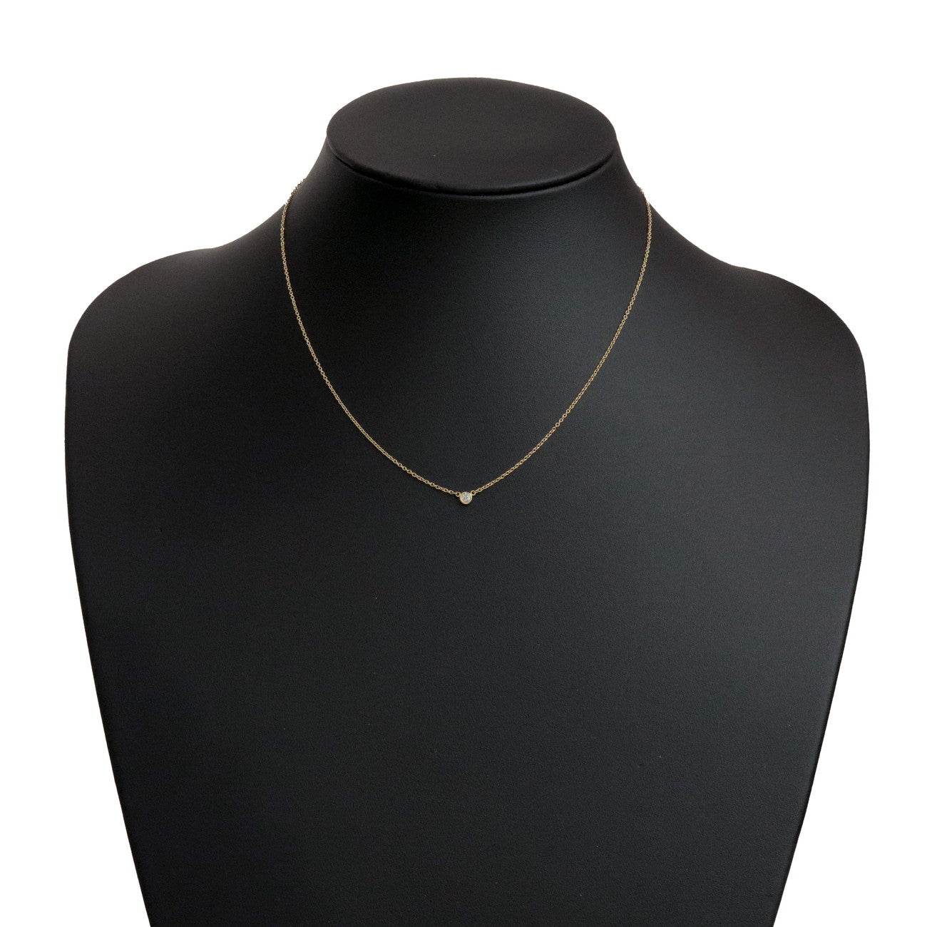 Tiffany & Co By The Yard 1P Diamond Necklace K18 750YG Yellow Gold