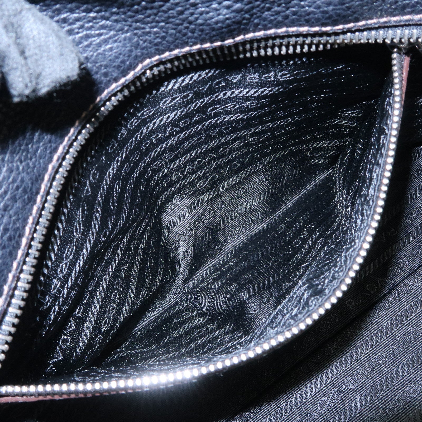 PRADA Logo Leather Hand Bag Mini Boston Bag Black BL0471 Used