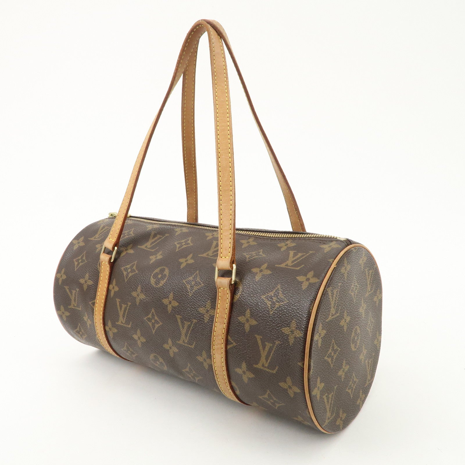 Louis Vuitton Monogram Papillon 30 Hand Bag New Style Brown M51385 Used
