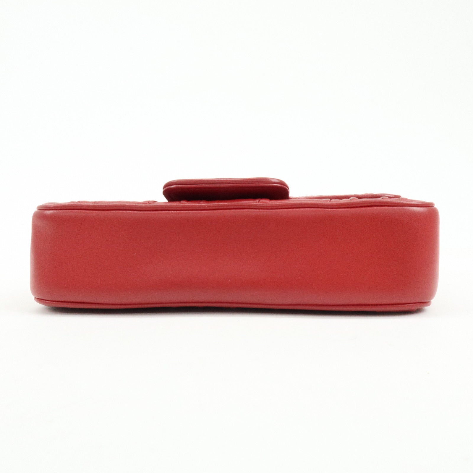 PRADA Nappa Goatskin Leather Chain Shoulder Bag Red 1BD140