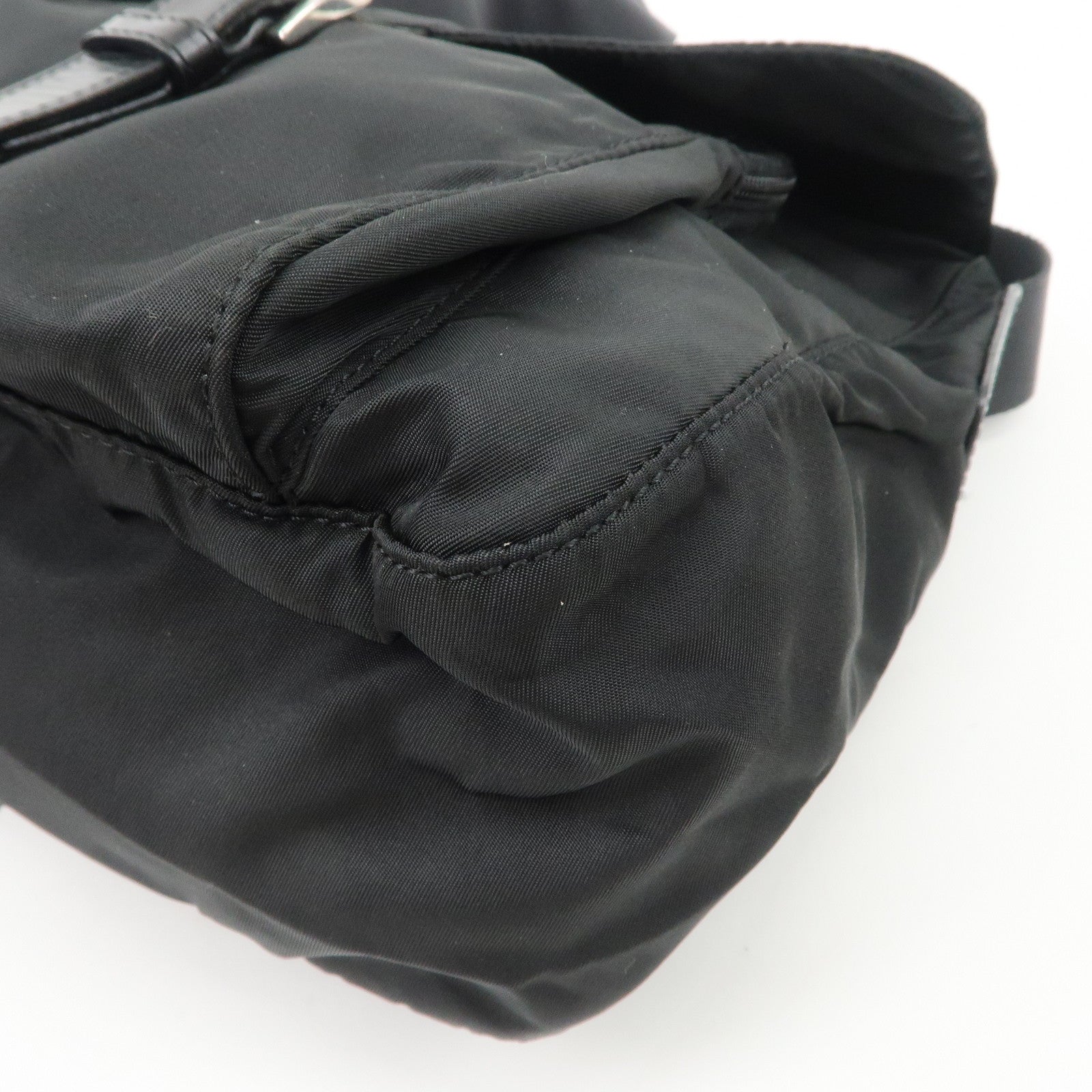 PRADA Triangle Logo Nylon Shoulder Bag Crossbody Bag Black