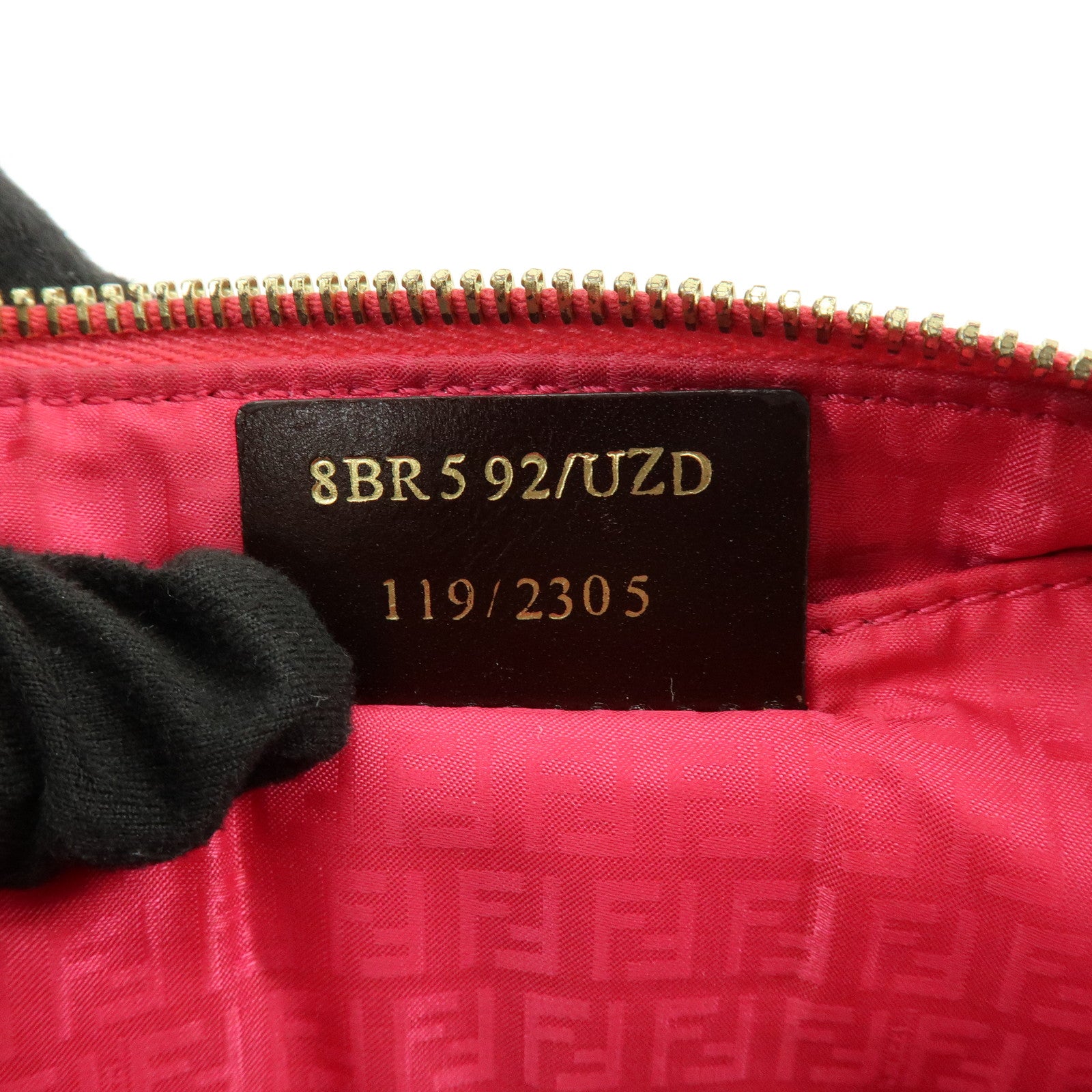 FENDI Zucca Print PVC Chain Accessory Pouch Hand Bag Pink 8BR592
