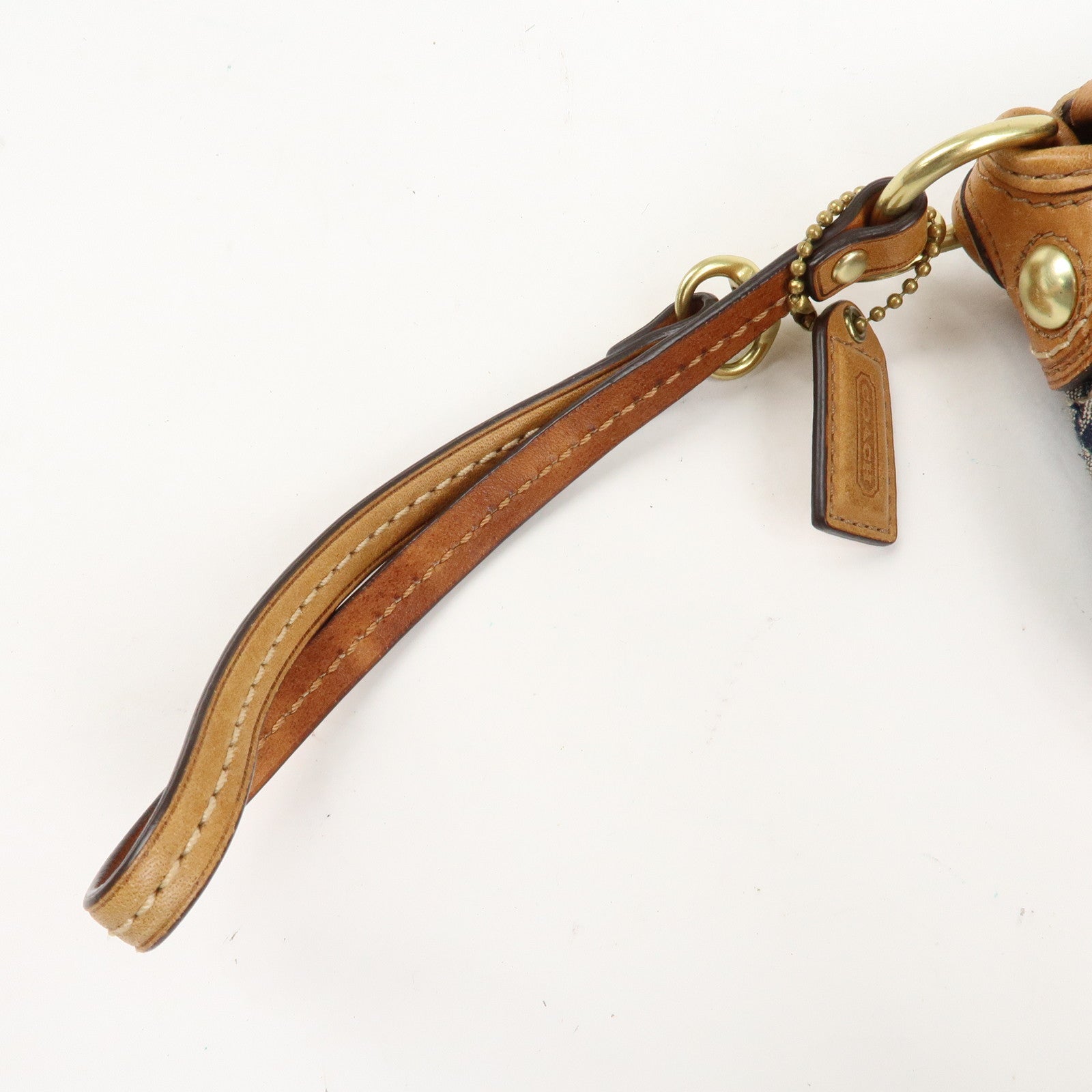 COACH Set Of 3 Leather Canvas Hand Bag Shoulder bag Red Navy White