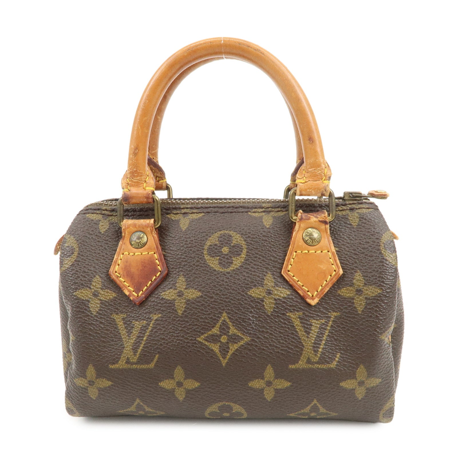 Louis Vuitton Monogram Mini Speedy Hand Bag Boston Bag Brown M41534