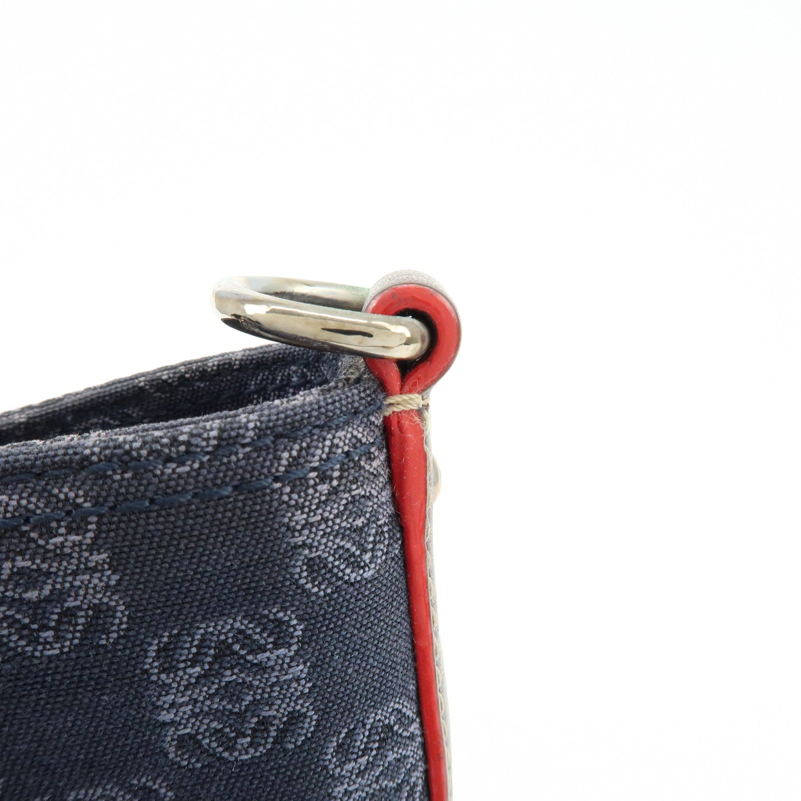 LOEWE Repeat Anagram Canvas Leather Shoulder Bag Blue Brown