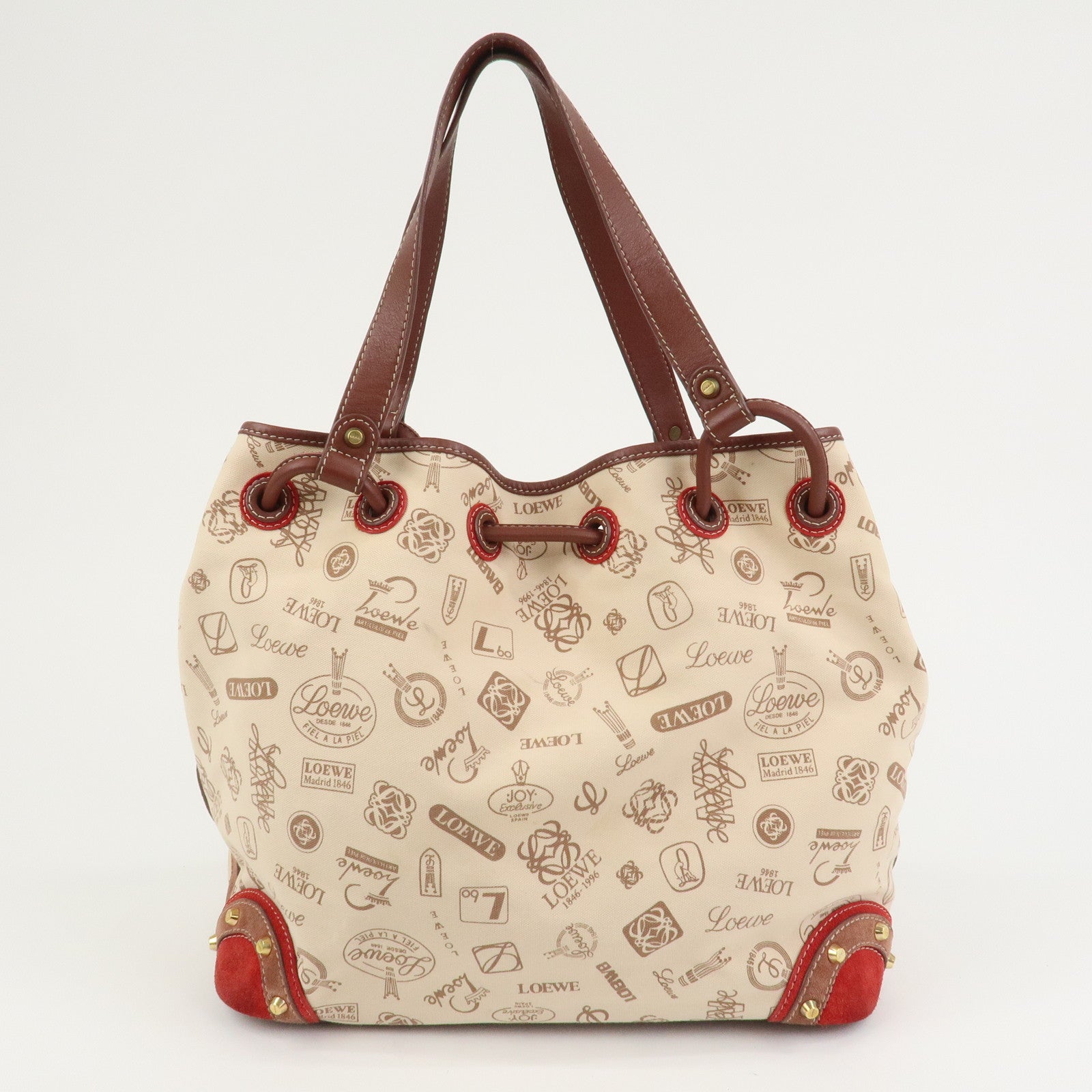 LOEWE Anagram Canvas Suede Leather Tote Bag 160th Anniversary