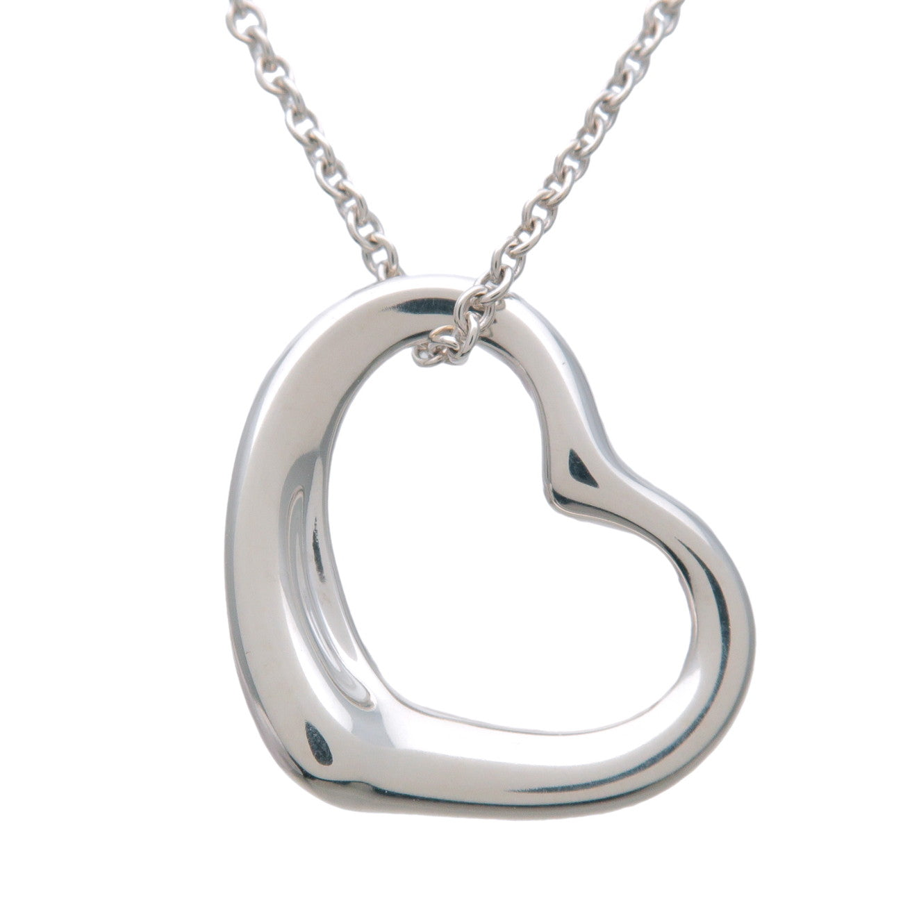 Tiffany & Co Open Heart Necklace 15MM SV925 Silver