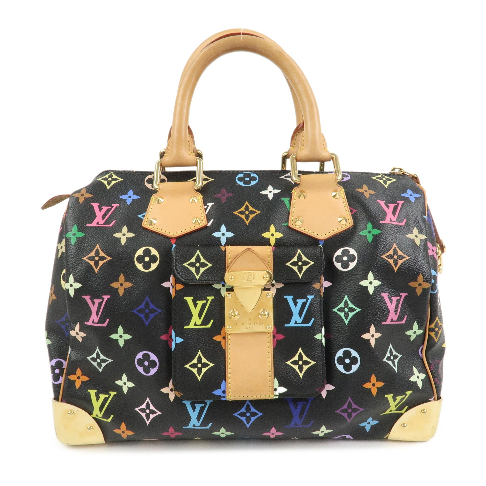 Louis Vuitton Monogram Multicolor Speedy 30 Hand Bag Noir M92642