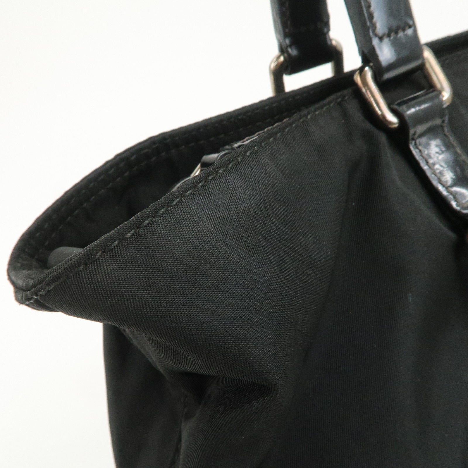 PRADA Nylon Leather 2Way Bag Hand Bag Shoulder Bag Black BR3228