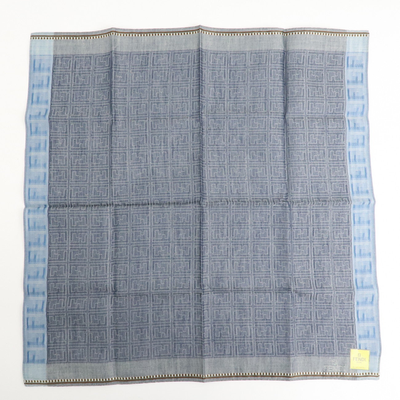 FENDI Set of 5 Cotton 100% Handkerchief Brown Black Navy Used