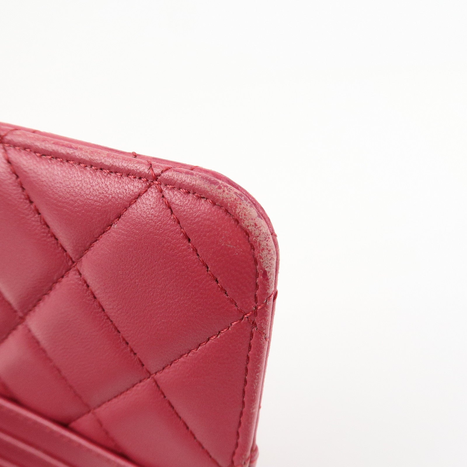 CHANEL COCO Mark Matelasse Lamb Skin Card Fragment Case Pink AP0225