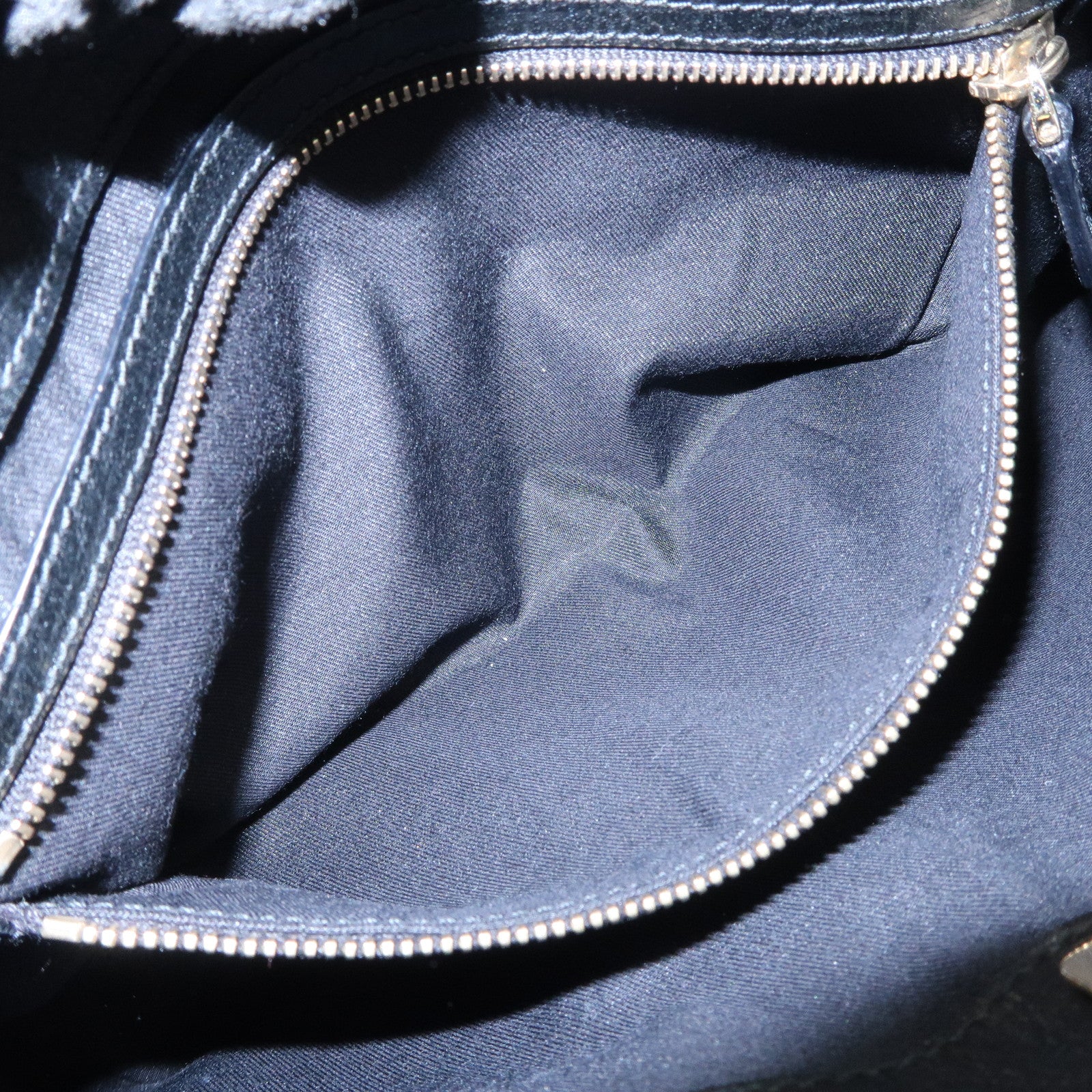 GUCCI Horsebit Sherry GG Canvas Leather Hand Bag Black 137475