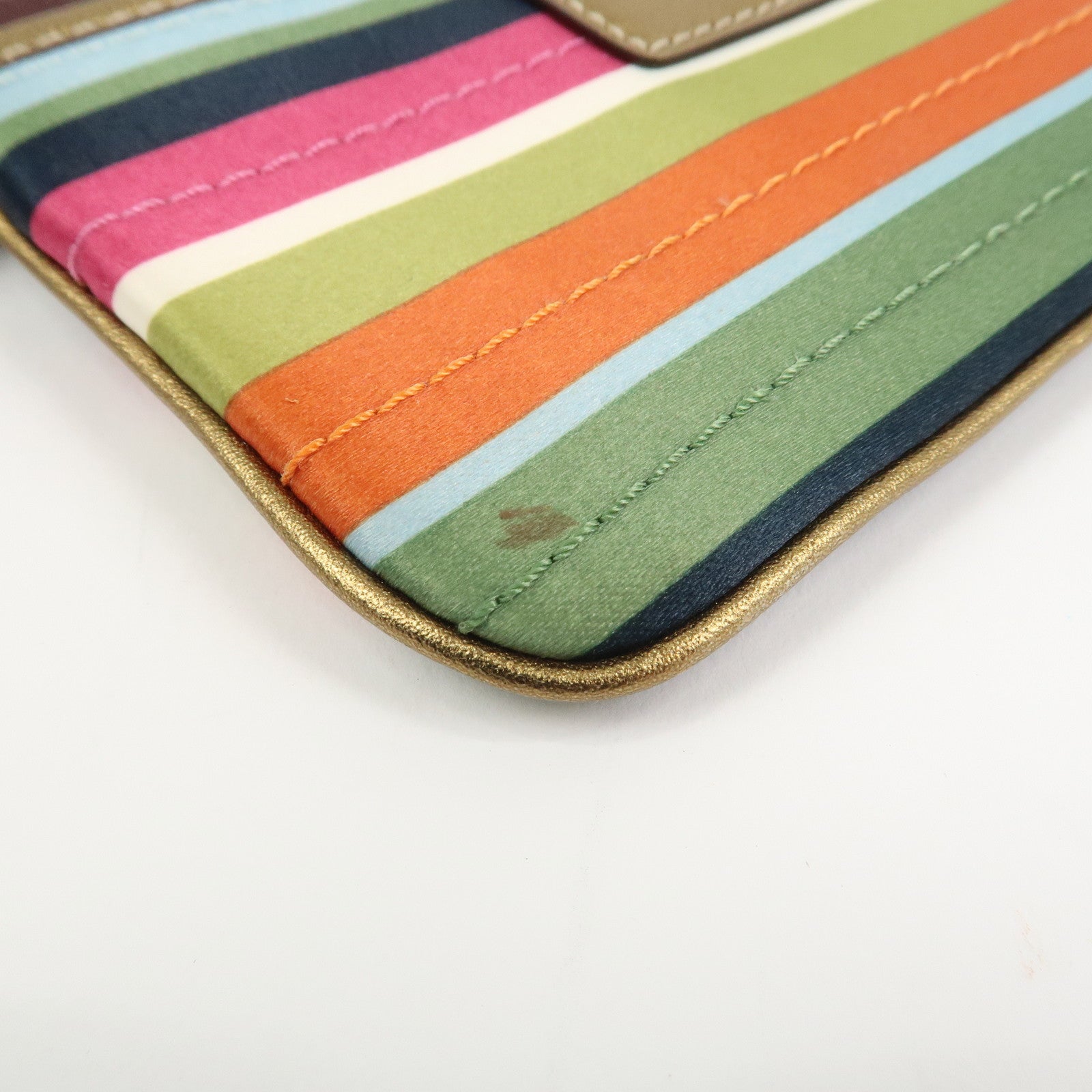 COACH Signature Set of 3 Silk Canvas Leather Hand Bag Pouch Pink