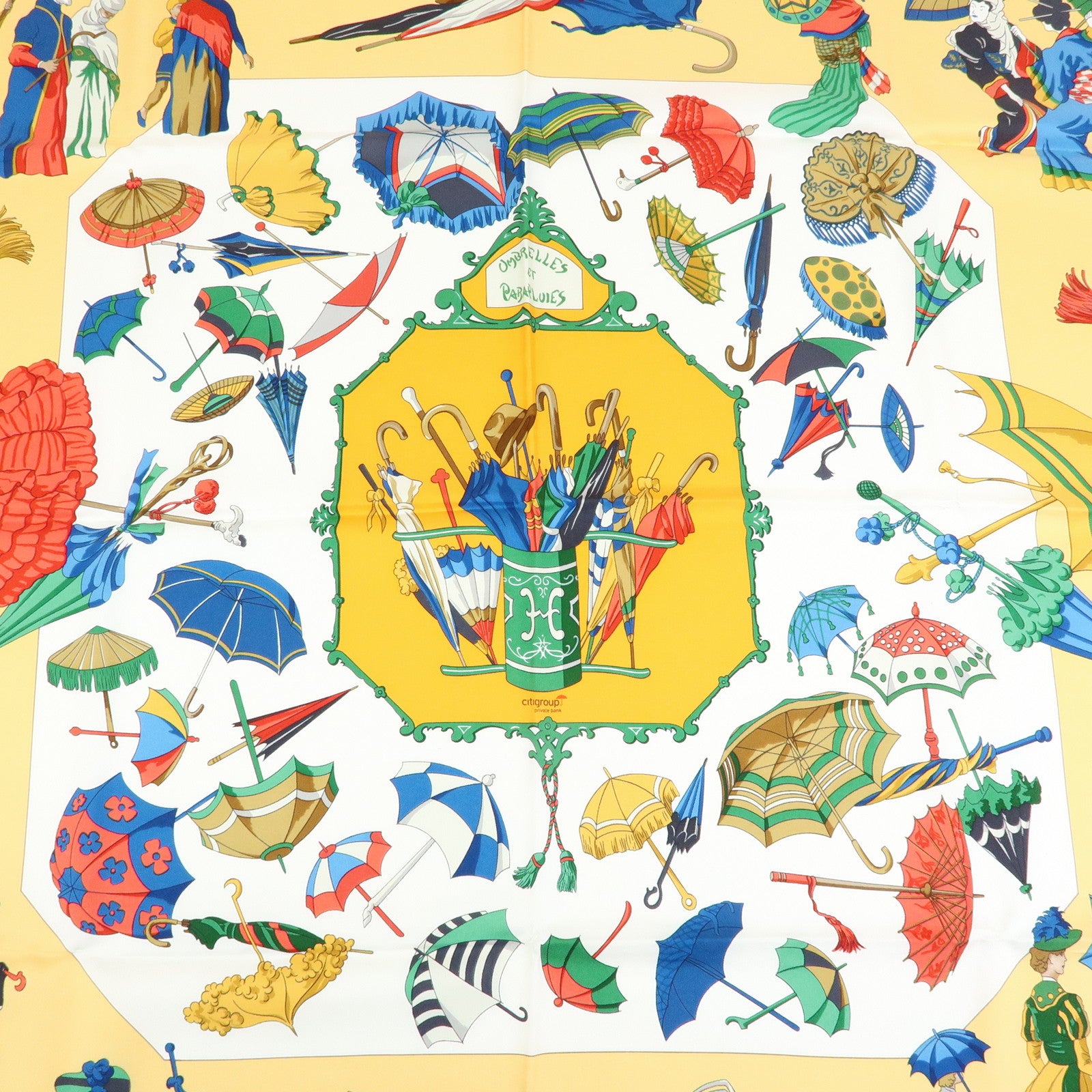 HERMES Carre 90 Silk 100% Scarf OMBRELLES ET PARAPLUIES