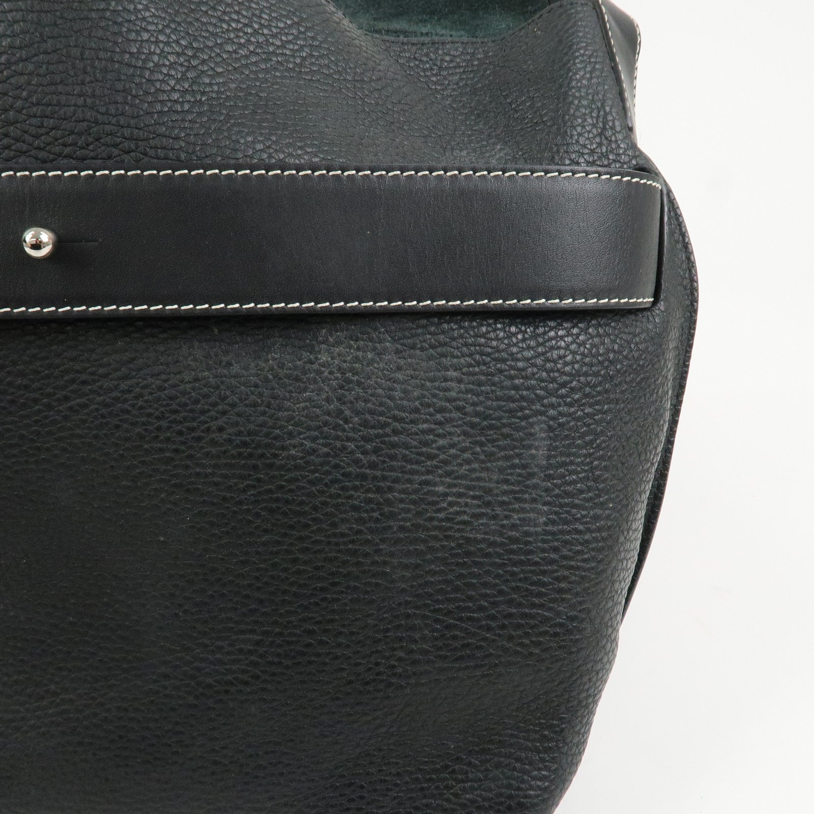 LOEWE Anagram Logo Leather Shoulder Bag Crossbody Bag Black