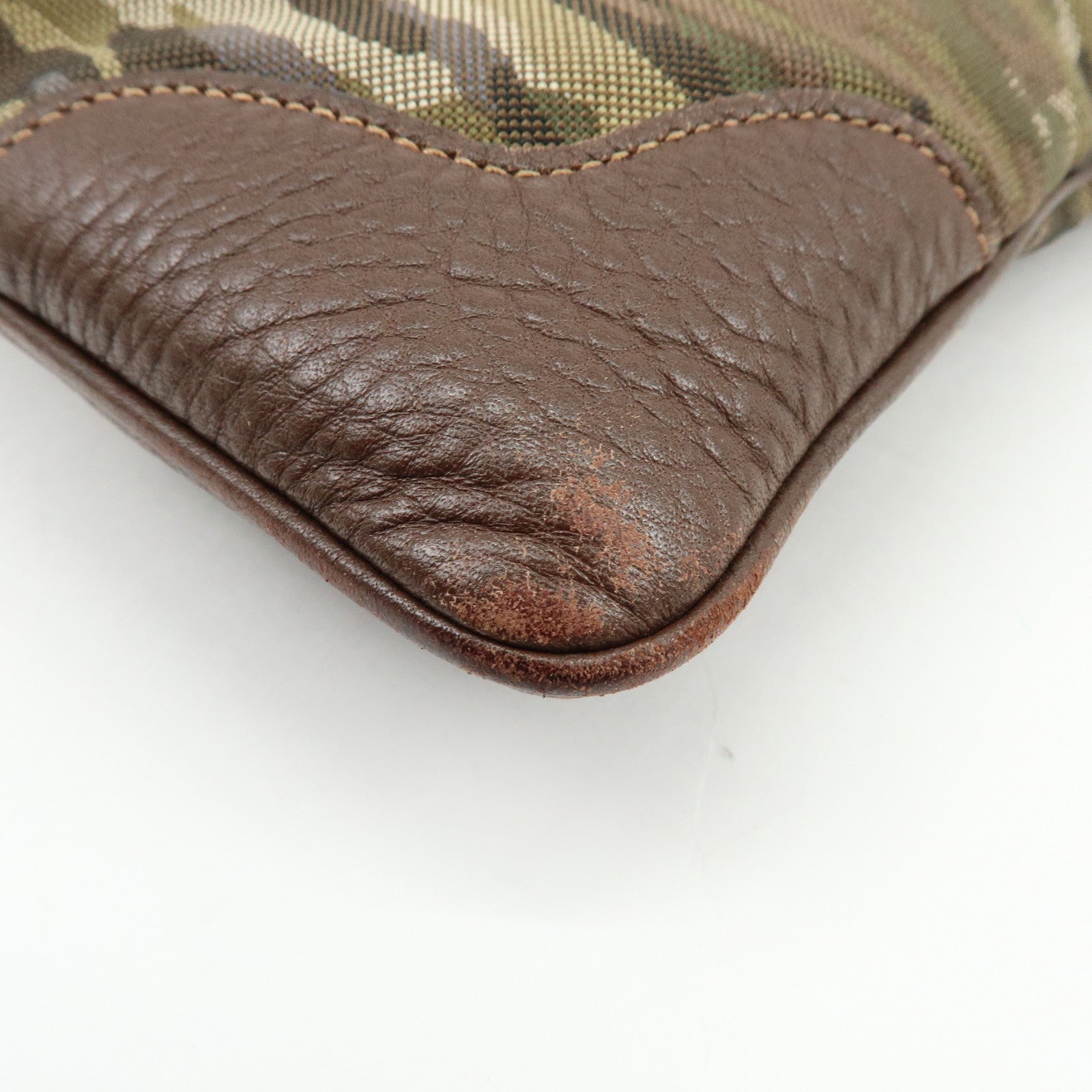 PRADA Logo Jacquard  Leather Shoulder Bag Crossbody Bag Camouflage