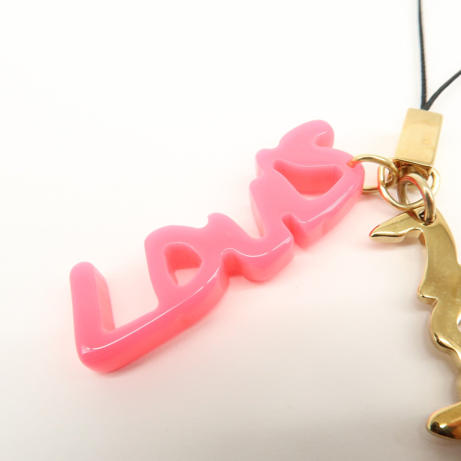 Louis Vuitton Accessoire Telephone Graffiti Bag Charm Gold Pink