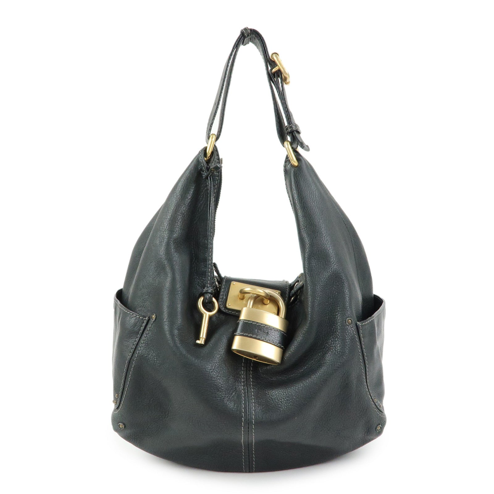 Chloe Paddington Leather Shoulder Bag Hand Bag Black