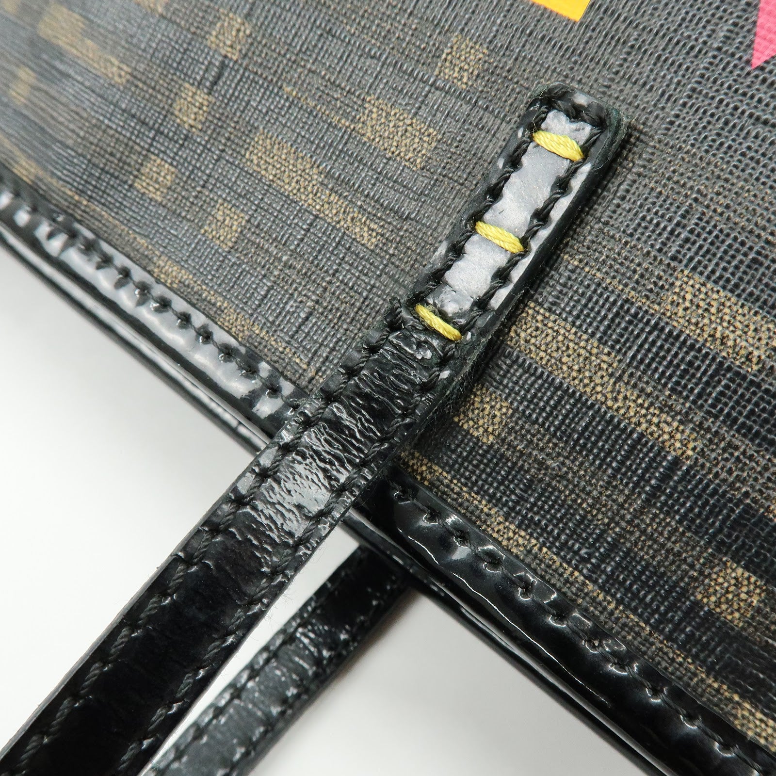 FENDI Zucca Logo Print PVC Leather Tote Bag Brown Black 8BH185