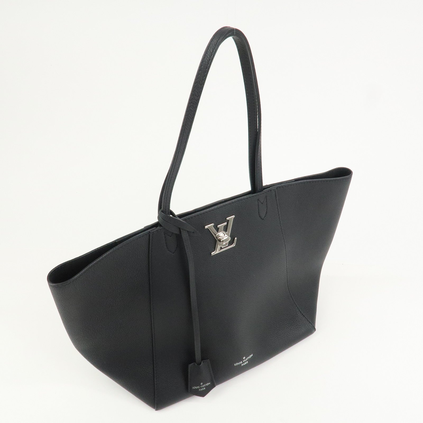 Louis Vuitton Lockme Cabas Leather Tote Bag Hand Bag Noir M42291