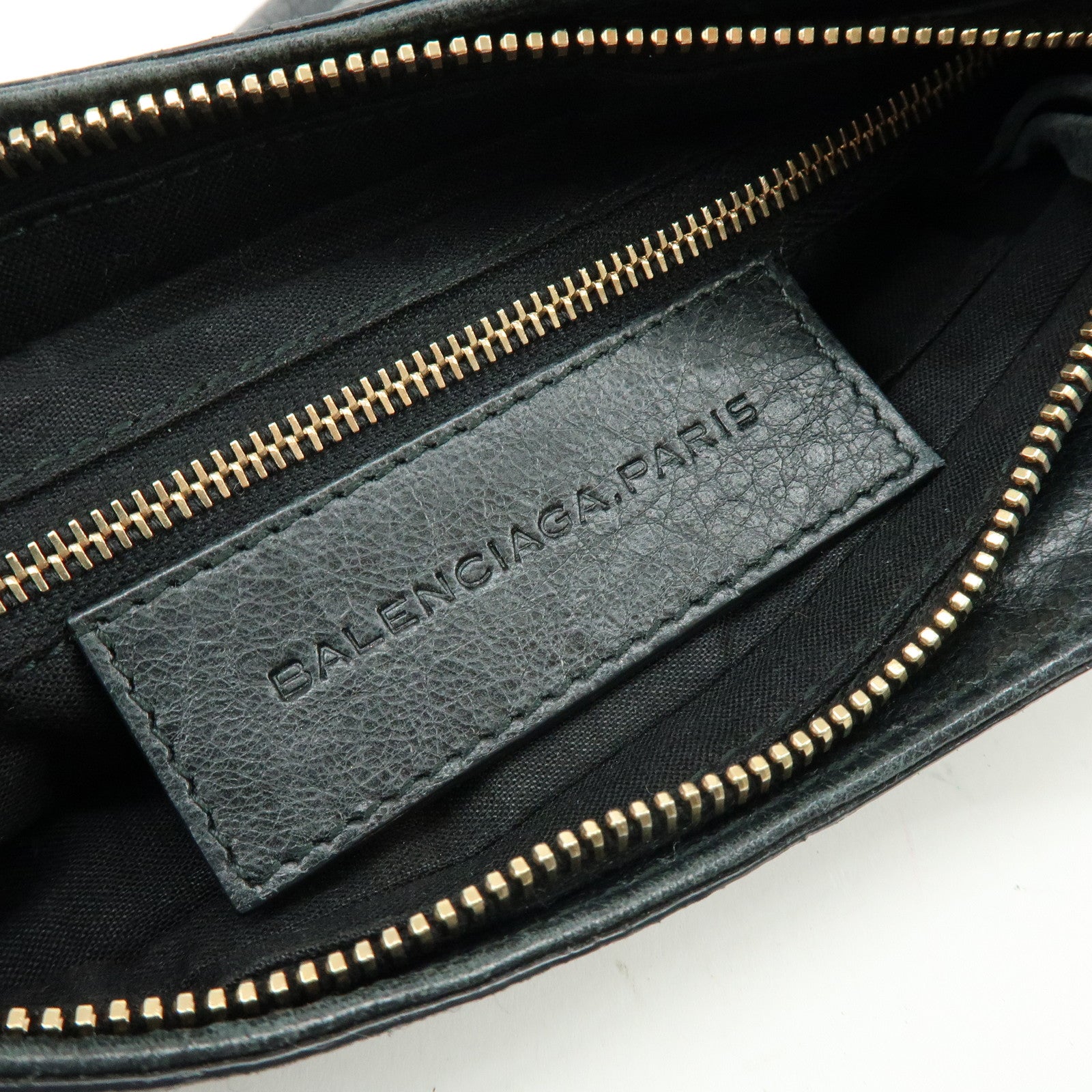 BALENCIAGA The Giant Hip Leather Shoulder Bag Black 237203