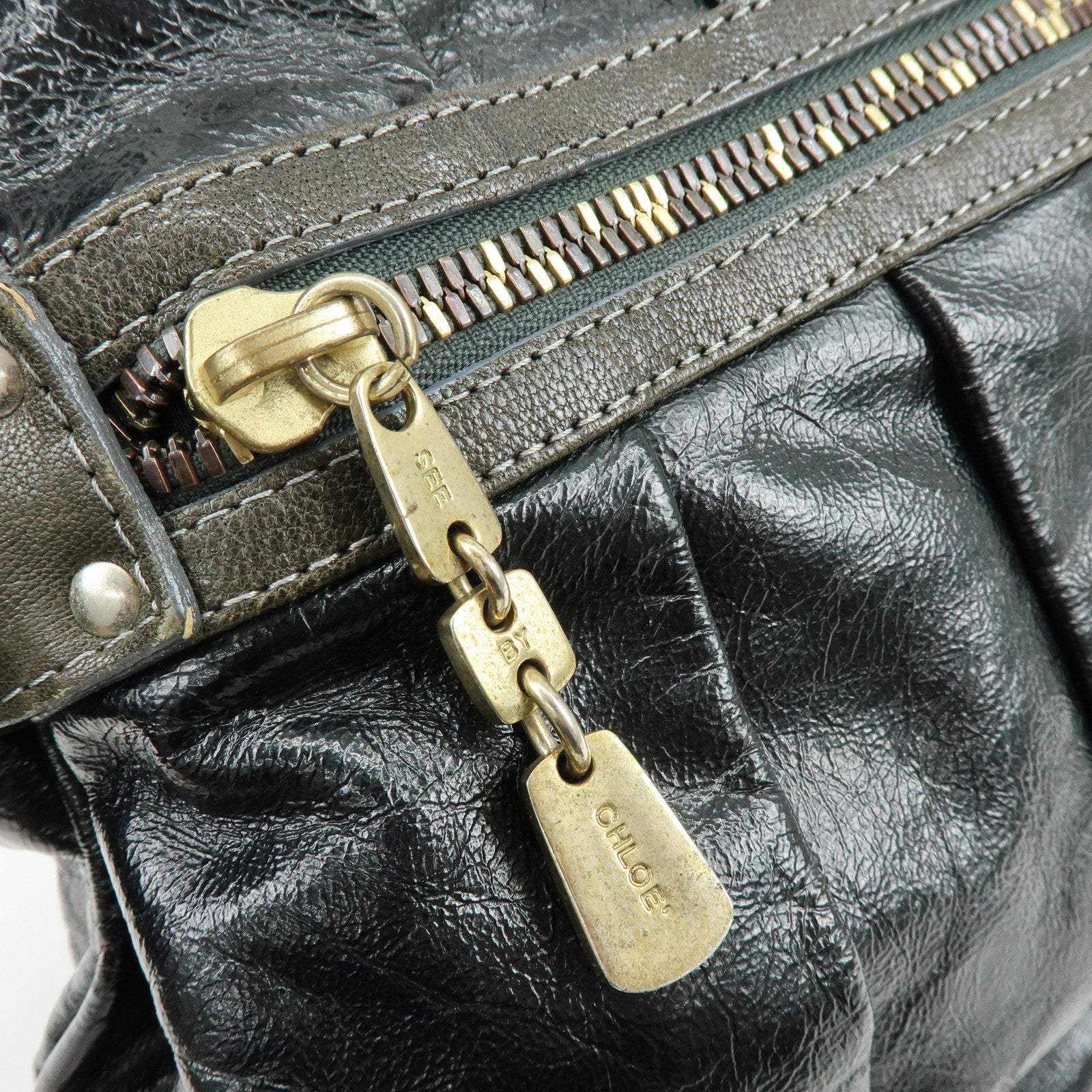 Chloe See By Chloe Day Tripper Patent Leather Tote Bag Black