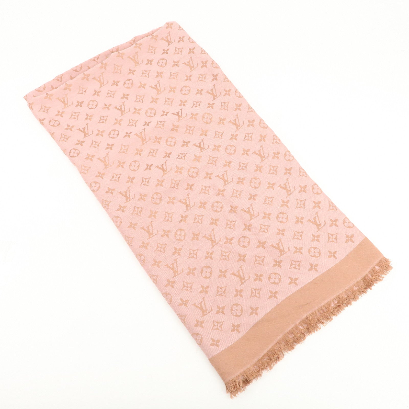 Louis Vuitton Shawl Monogram Neo Denim Silk 100% Wool Scarf M70642