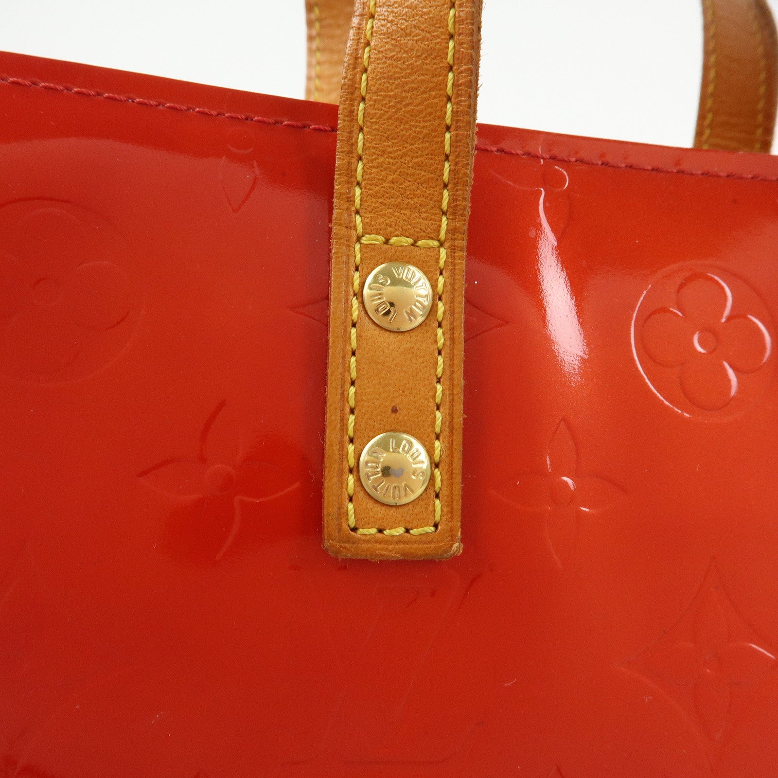 Louis Vuitton Monogram Vernis Lead PM Hand Bag Rouge M91088