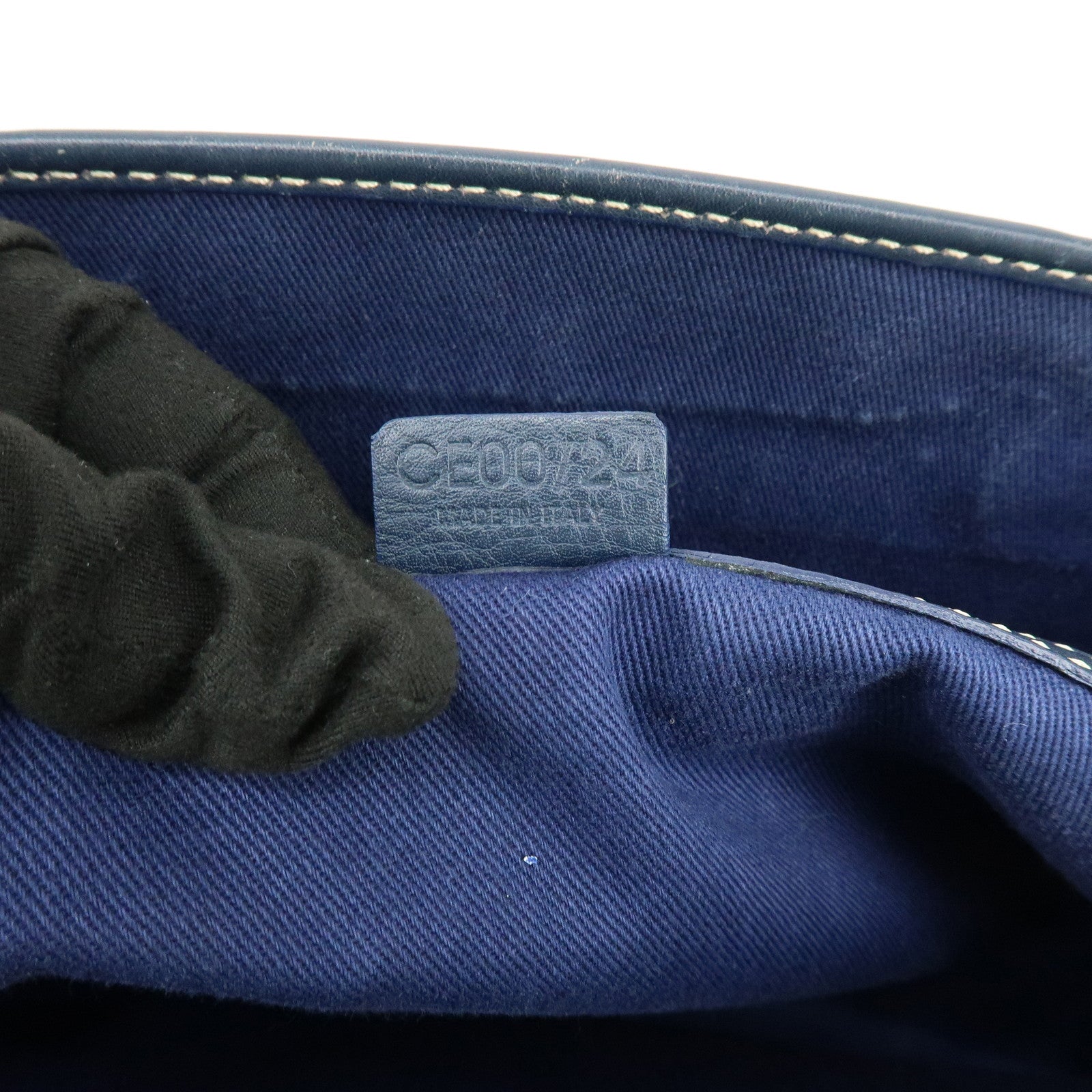 CELINE Macadam Canvas Leather Boogie Bag Hand Bag Navy