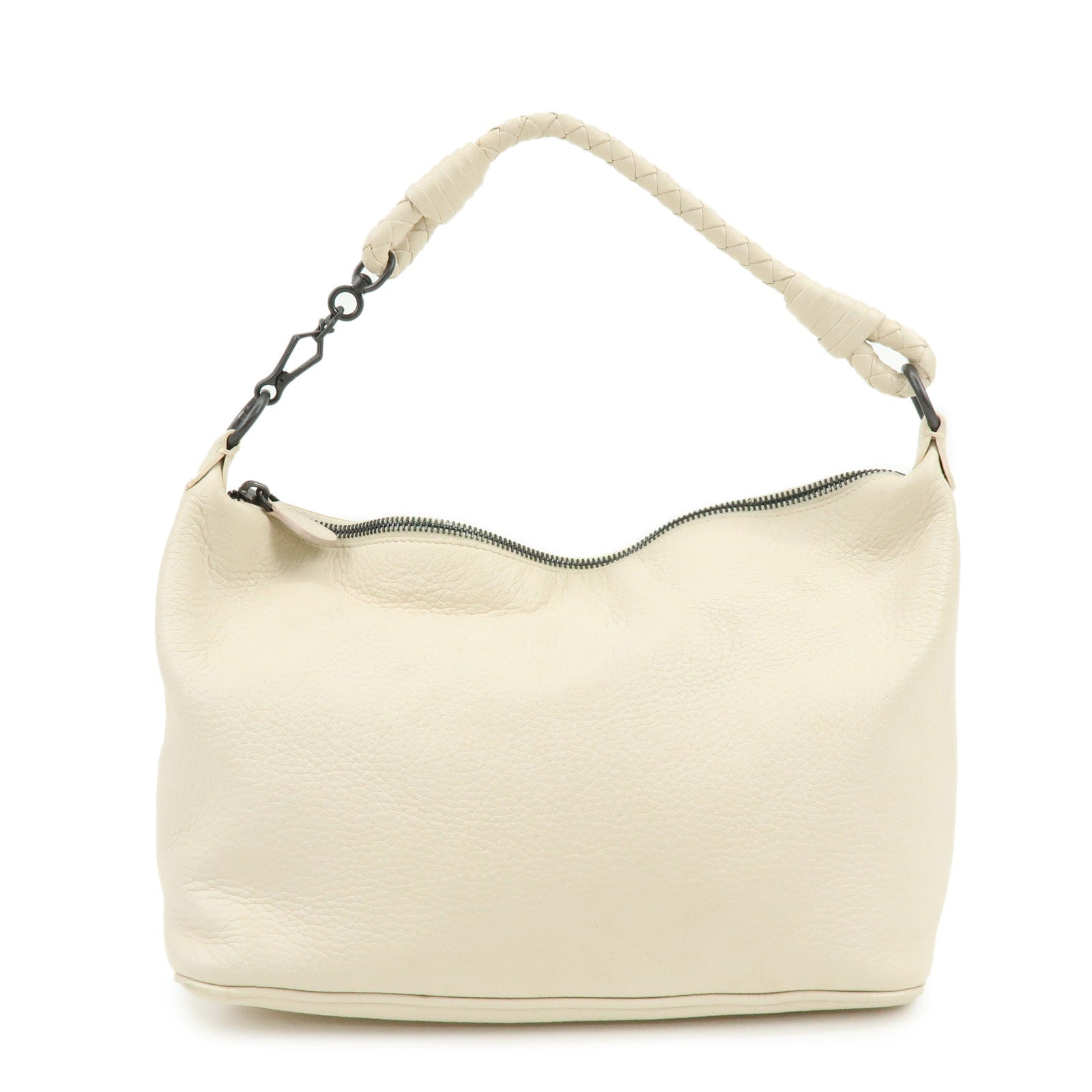 BOTTEGA VENETA Leather Shoulder Bag Hand Bag Ivory