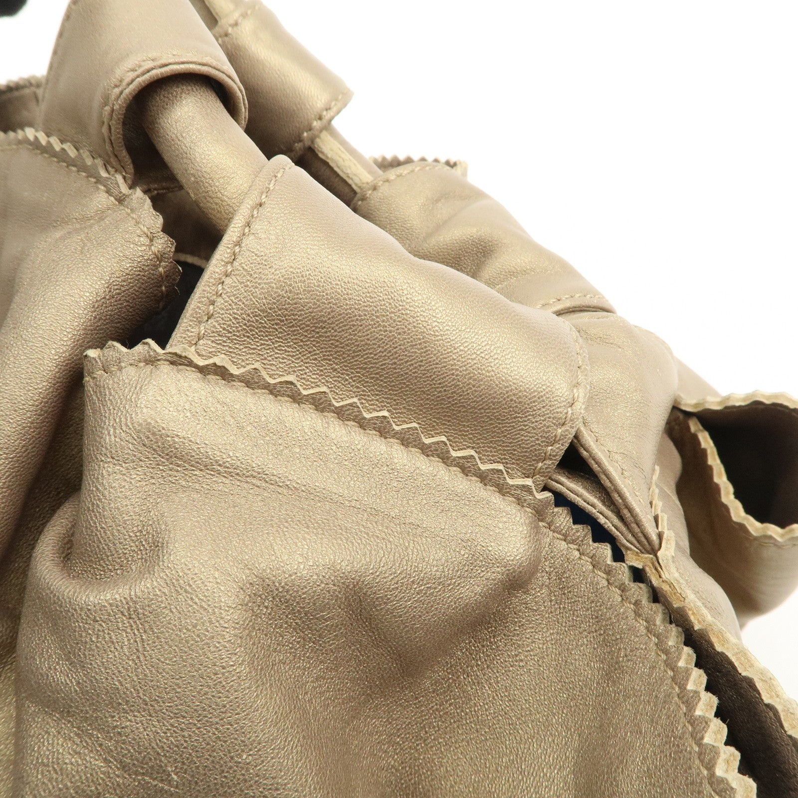 LOEWE Anagram Leather Nappa Aire Hand Bag Tote Bag Gold Used