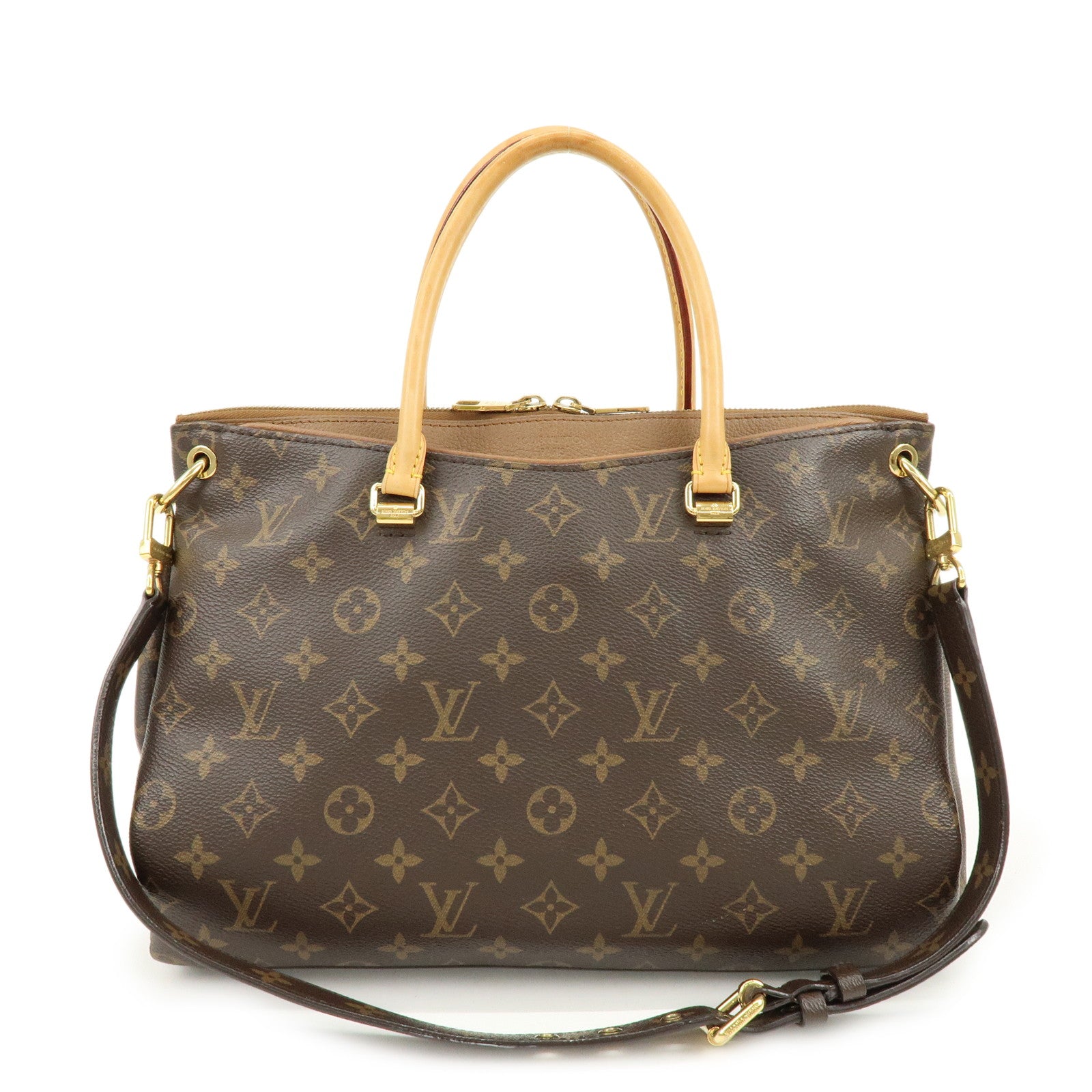 Louis Vuitton Monogram Pallas Hand Bag Shoulder Bag Avana M40907