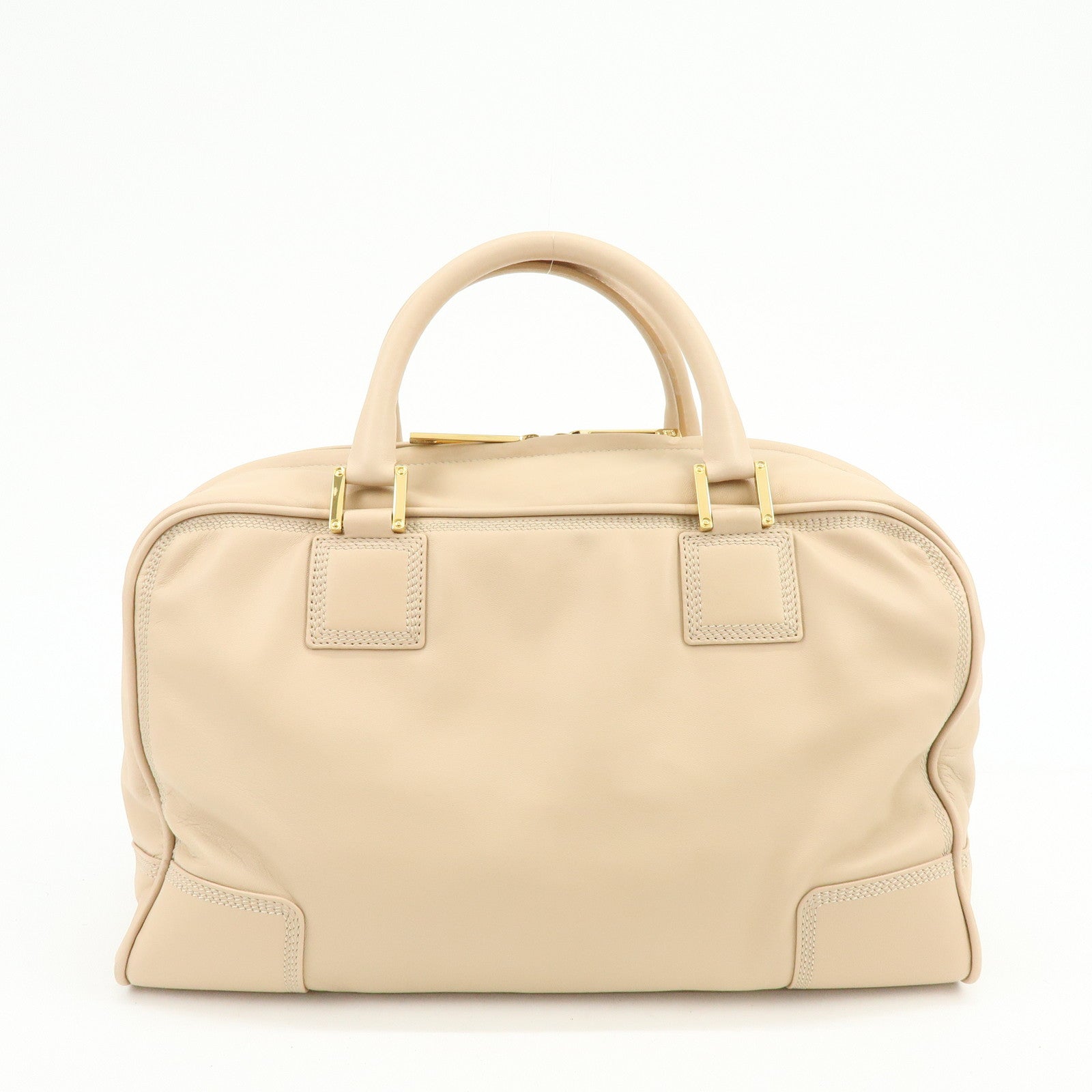 LOEWE Anagram Amazona 36 Nappa Leather Hand Bag Boston Bag Beige