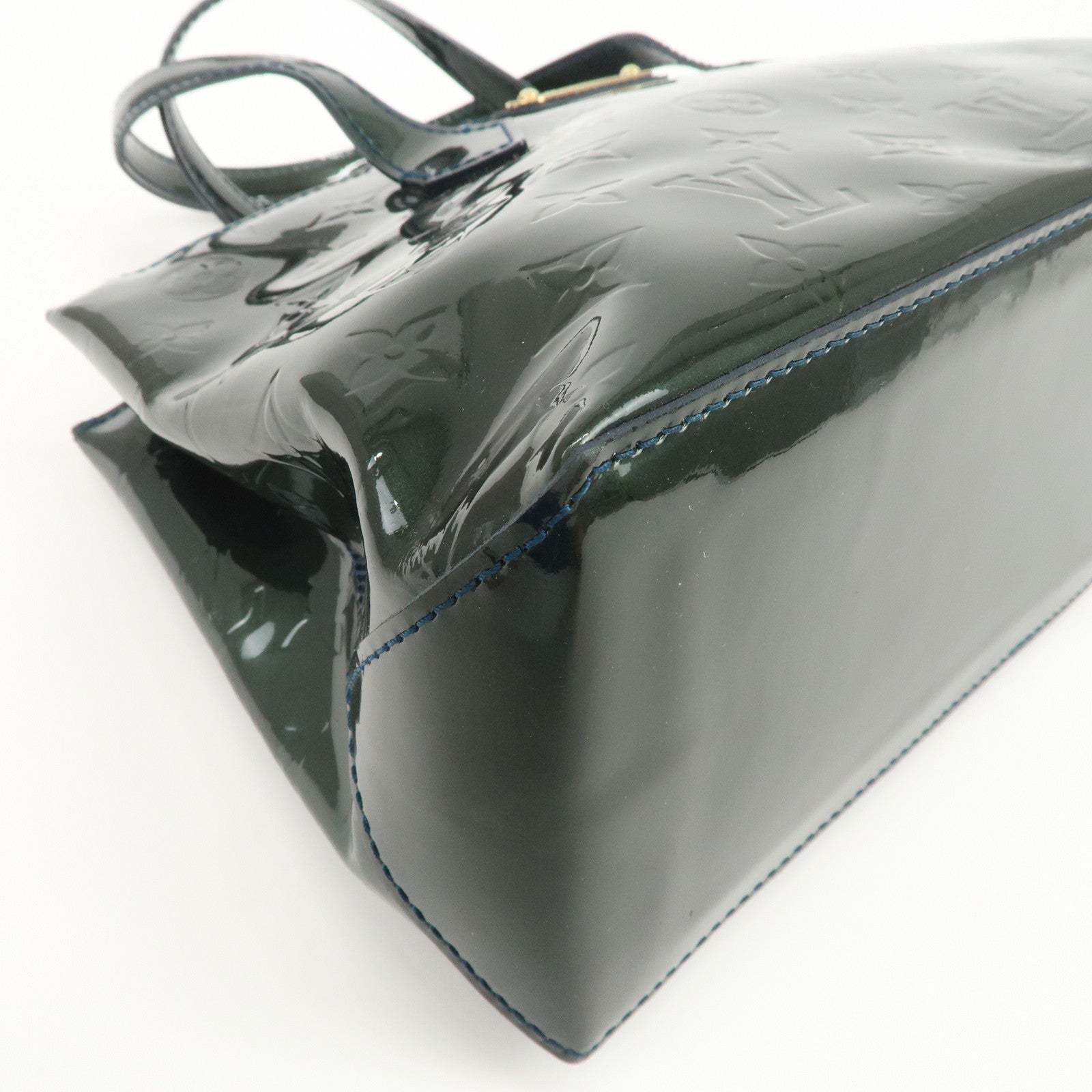 Louis Vuitton Monogram Vernis Wilshire PM Hand Bag Bleu Nuit M93684