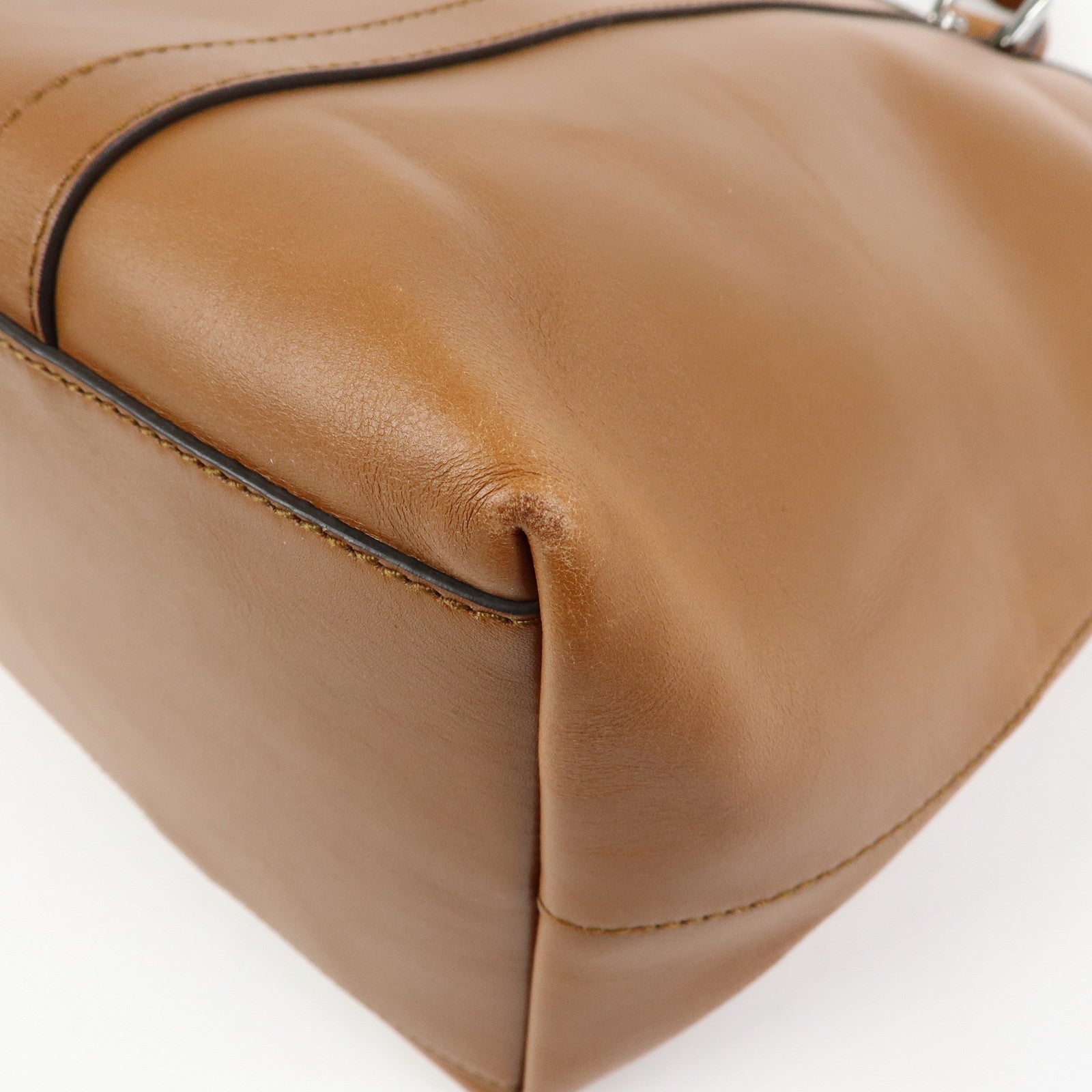 GUCCI Interlocking G Leather 2Way Hand Shoulder Bag Brown 341503