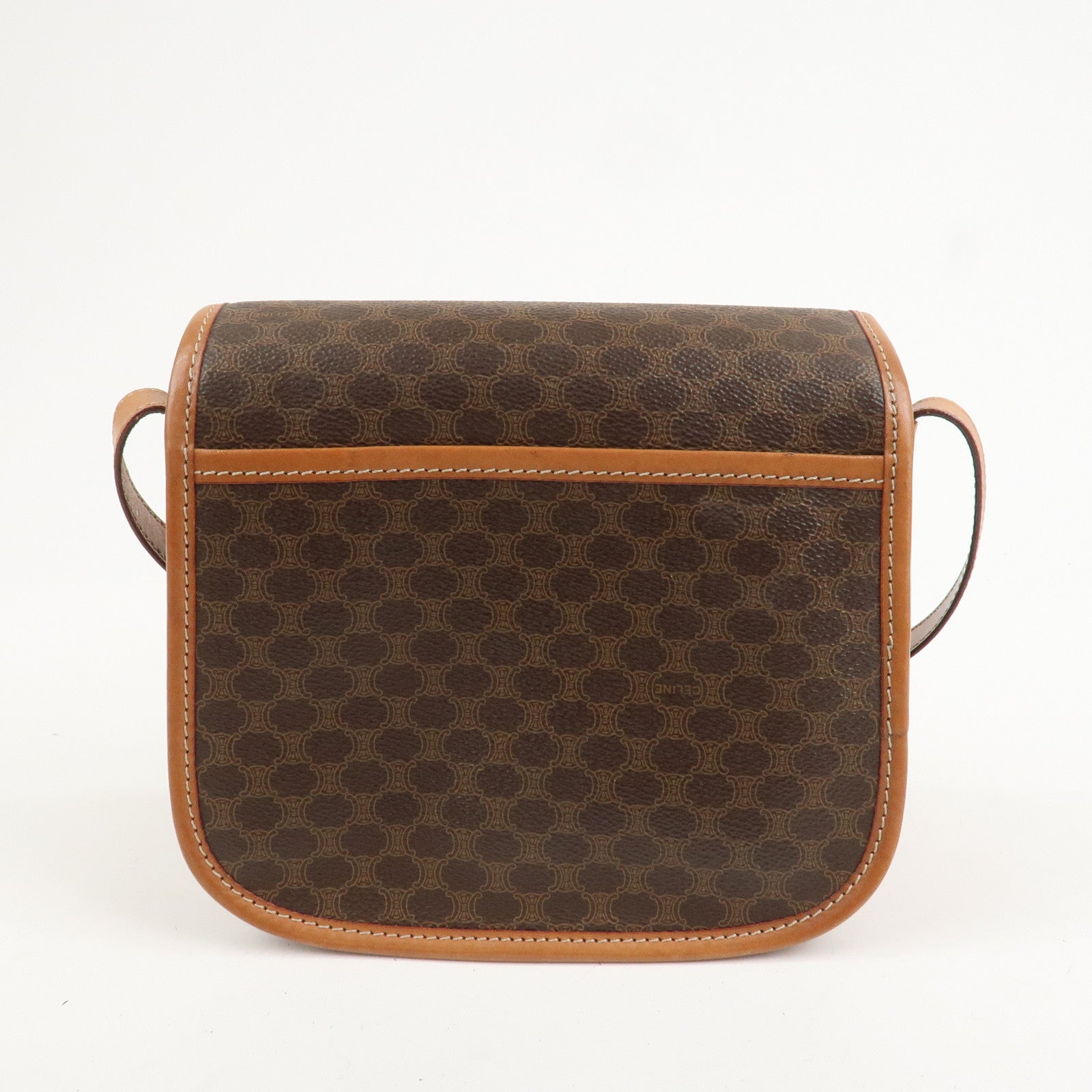 CELINE Macadam PVC Leather Shoulder Bag Brown