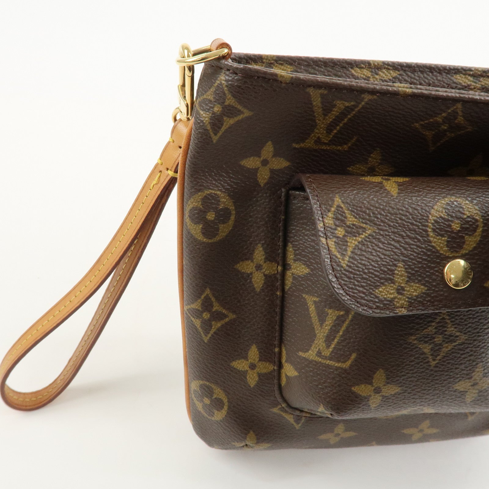 Louis Vuitton Monogram Partition Pouch Wristlet Bag M51901 Used