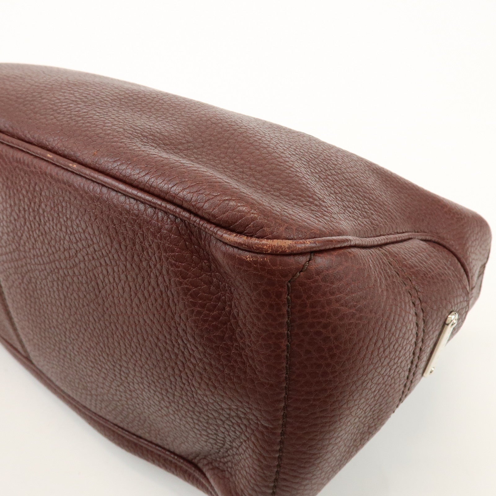 CELINE Leather Boogie Bag Hand Bag Tote Bag Brown