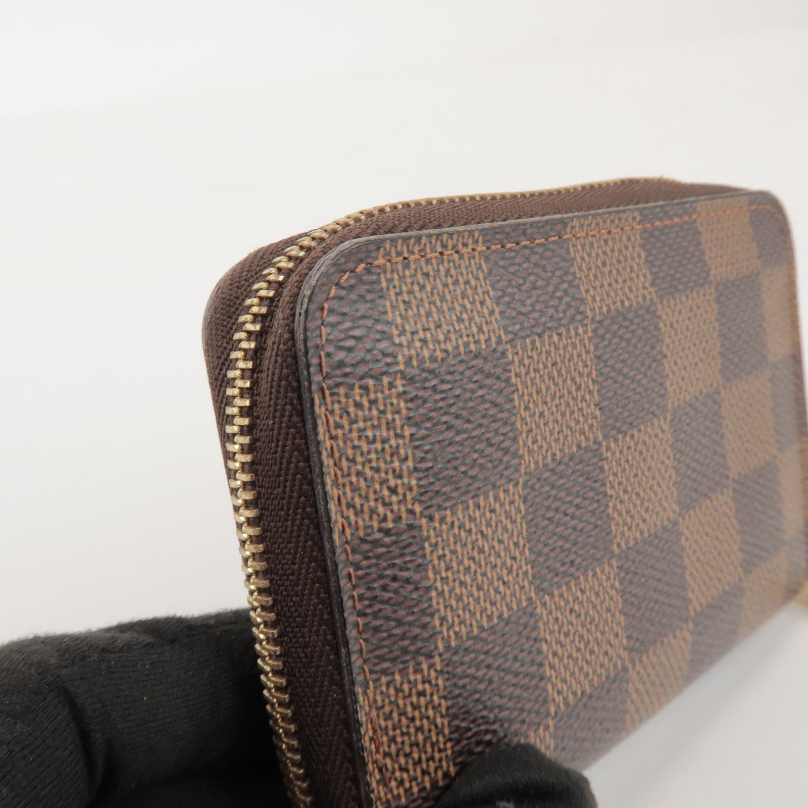 Louis Vuitton Damier Zippy Coin Case Wallet Brown N63070