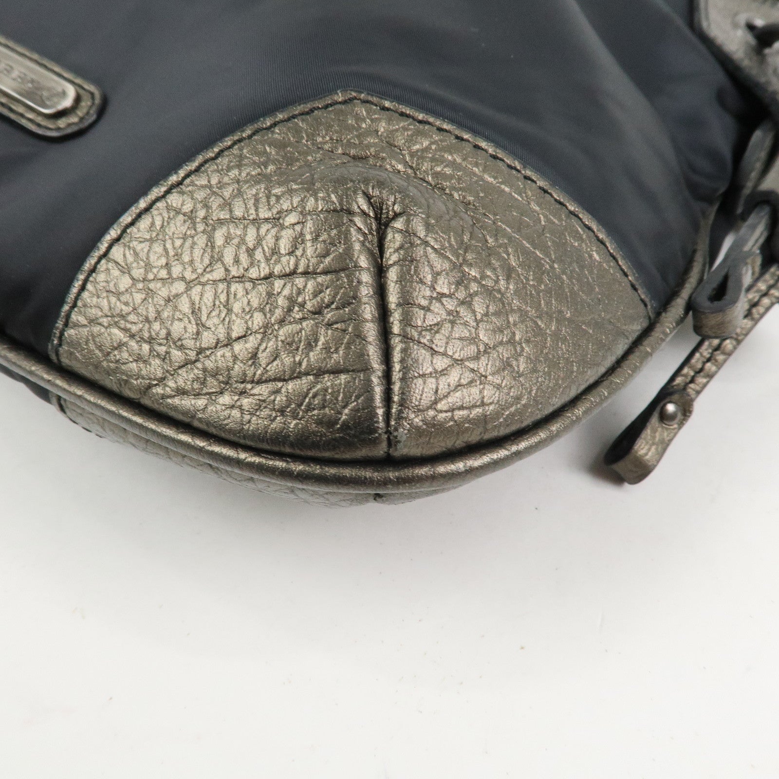 BURBERRY Logo Nylon Leather Shoulder Bag Crossbody Black