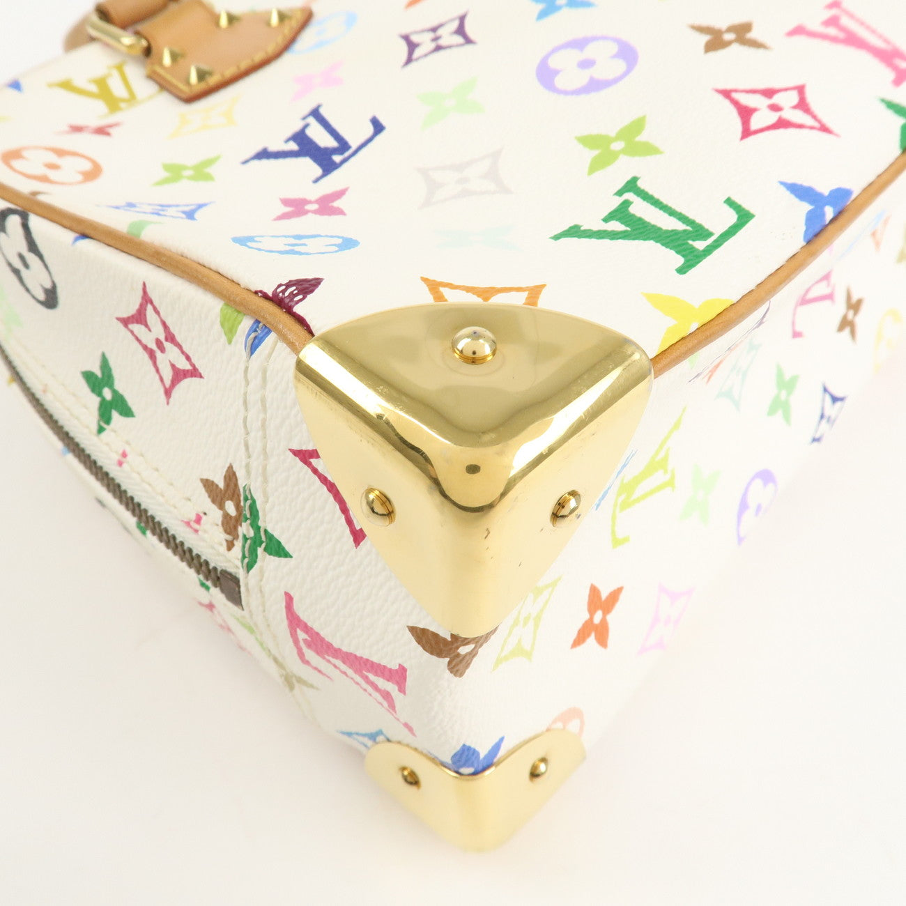 Louis Vuitton Monogram Multicolor Trouville Hand Bag Blanc M92662 Used